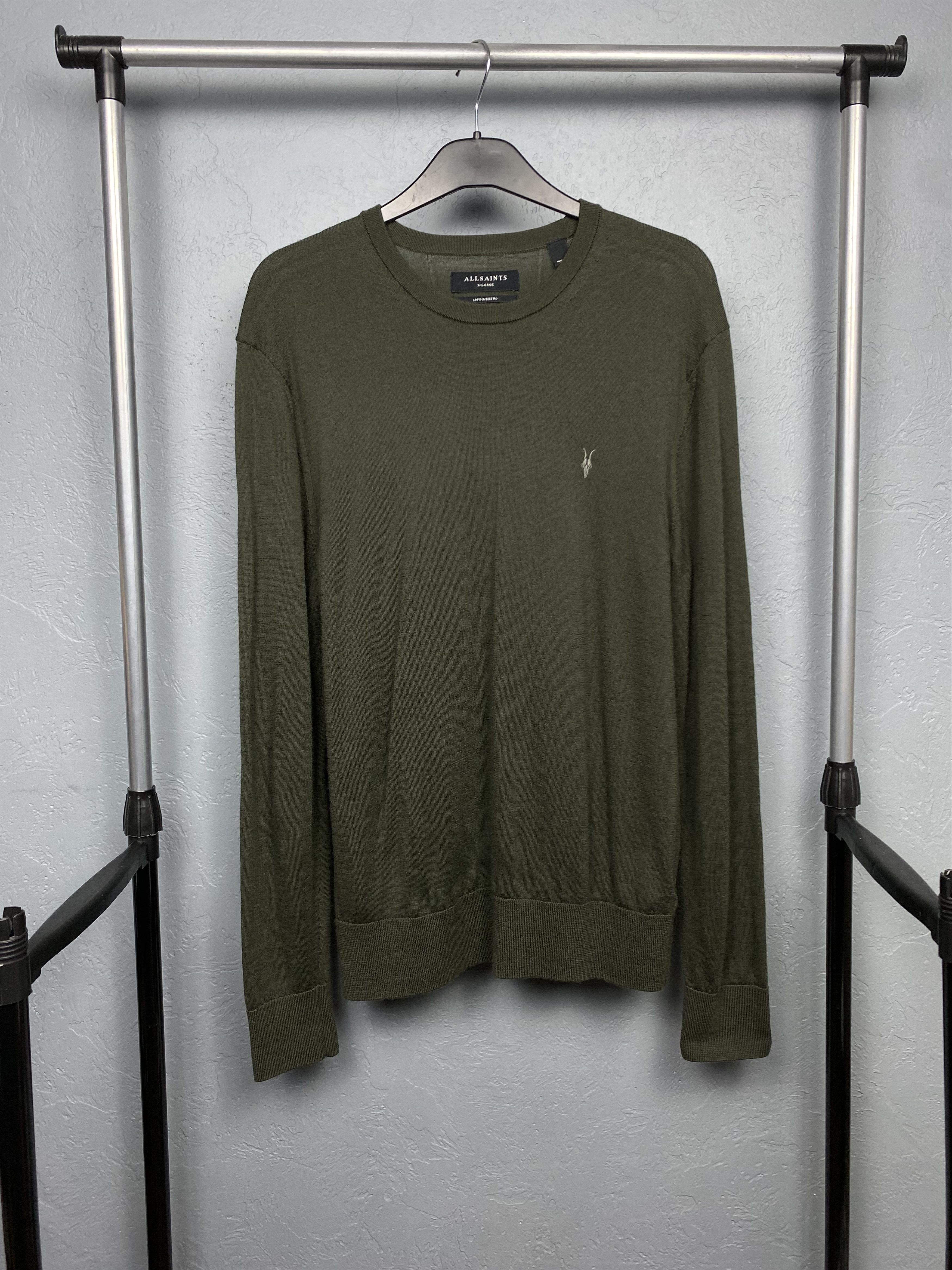 Allsaints AllSaints Mens Mode Merino Crew Neck Wool Knit Sweater Size US XL / EU 56 / 4 - 1 Thumbnail