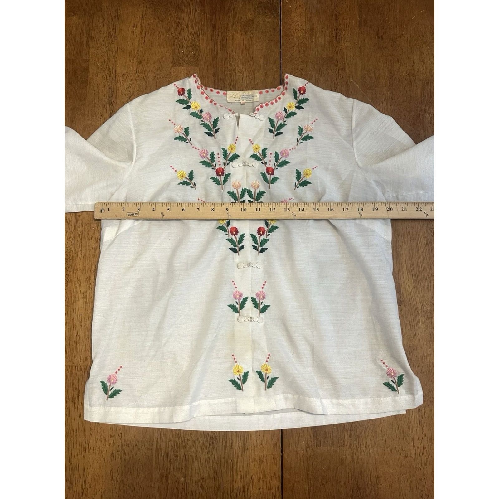 Vintage VINTAGE Lily Shirt 70s Embroidered Button Up Size 38 Floral White Women Size XS / US 0-2 / IT 36-38 - 5 Thumbnail