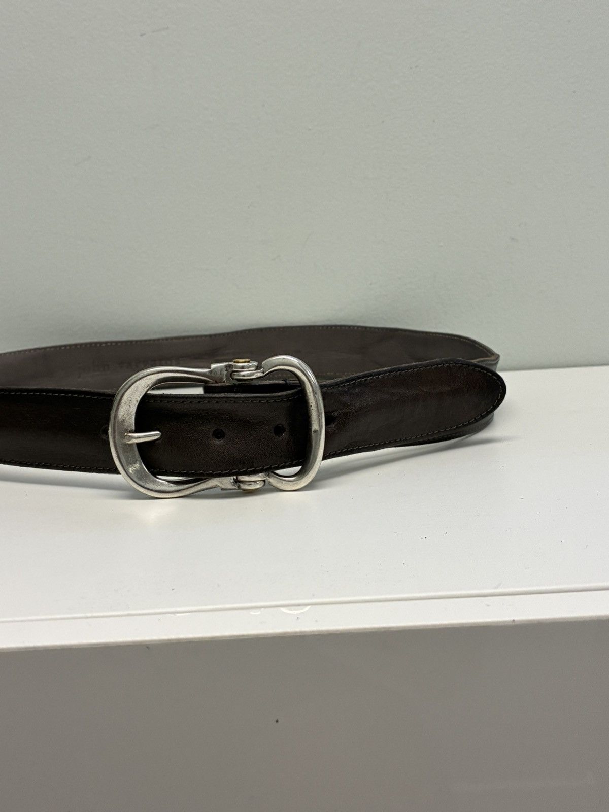 John Varvatos Fibel Antique Nickel Finish Belt guitar hinge 32 Size 32 - 8 Thumbnail