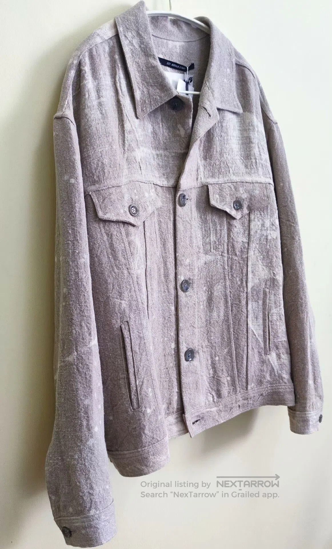 Song For The Mute Artisan Linen Painted Coat for Men. Size US M / EU 48-50 / 2 - 7 Thumbnail