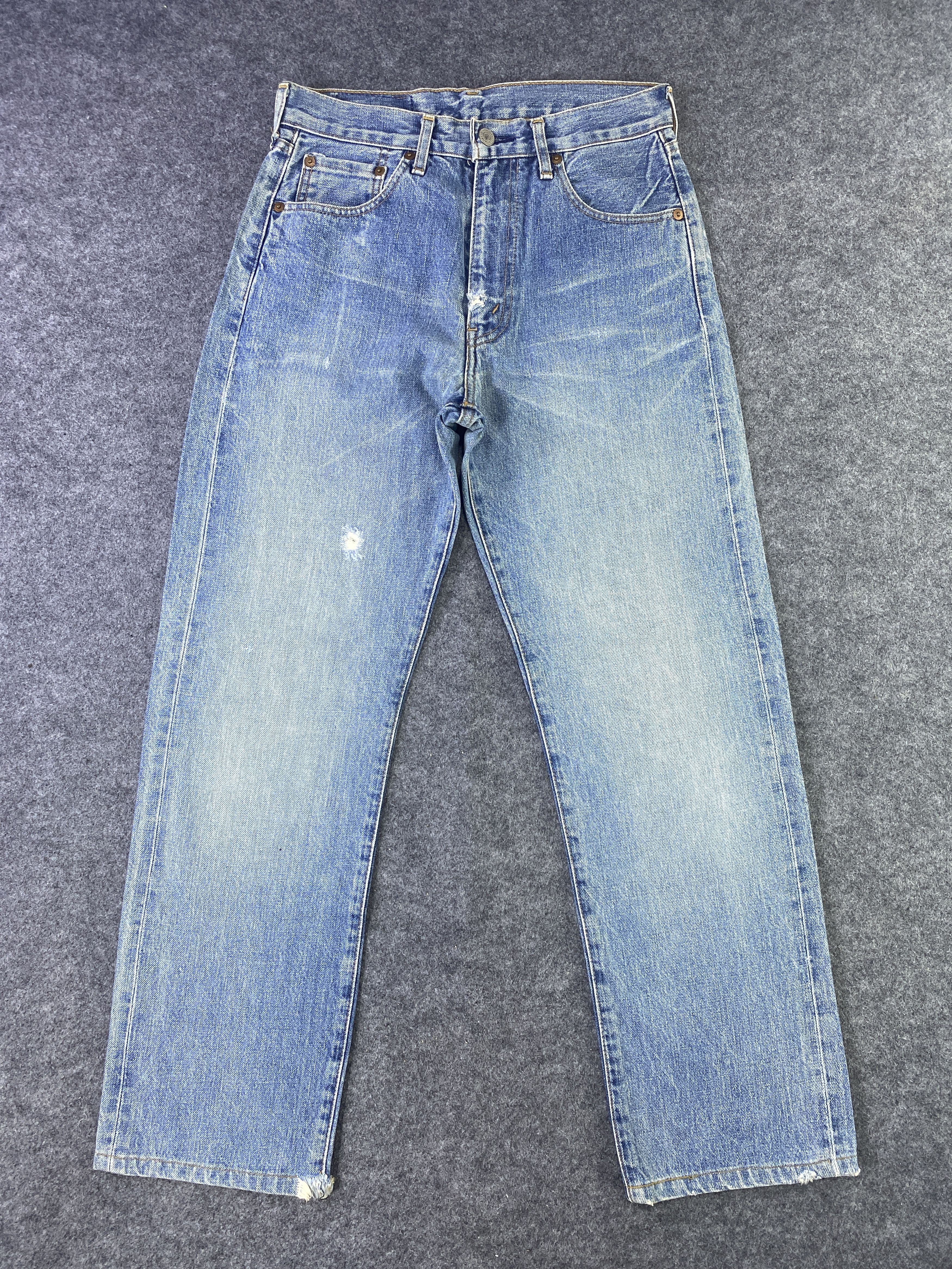 Levi's Vintage Levi's 502 Redline Jeans Distress Blue Wash - J915 Size US 29 - 1 Thumbnail