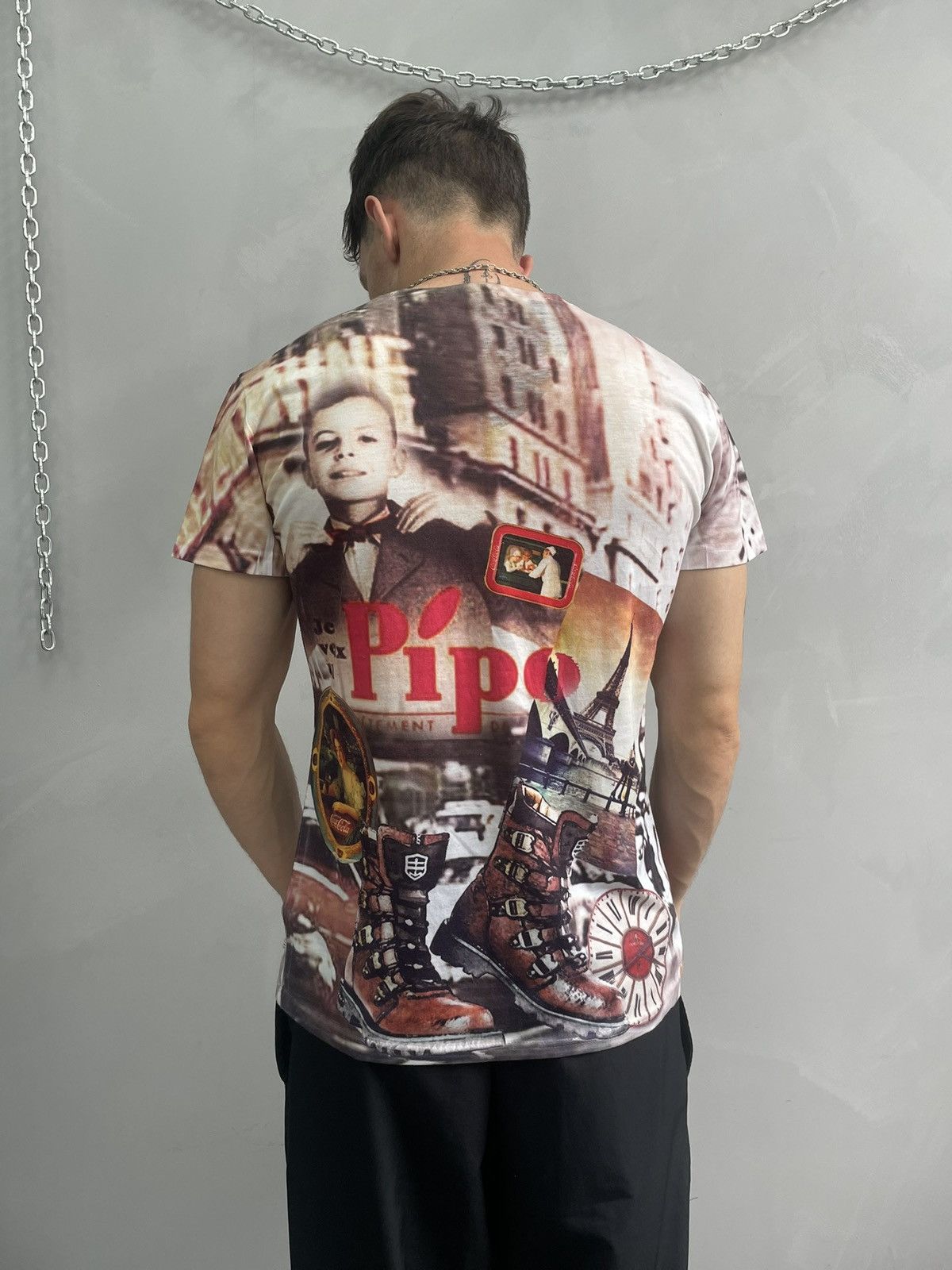 Just Cavalli Rare Roberto cavalli over print v neck t shirt Size US L / EU 52-54 / 3 - 6 Thumbnail