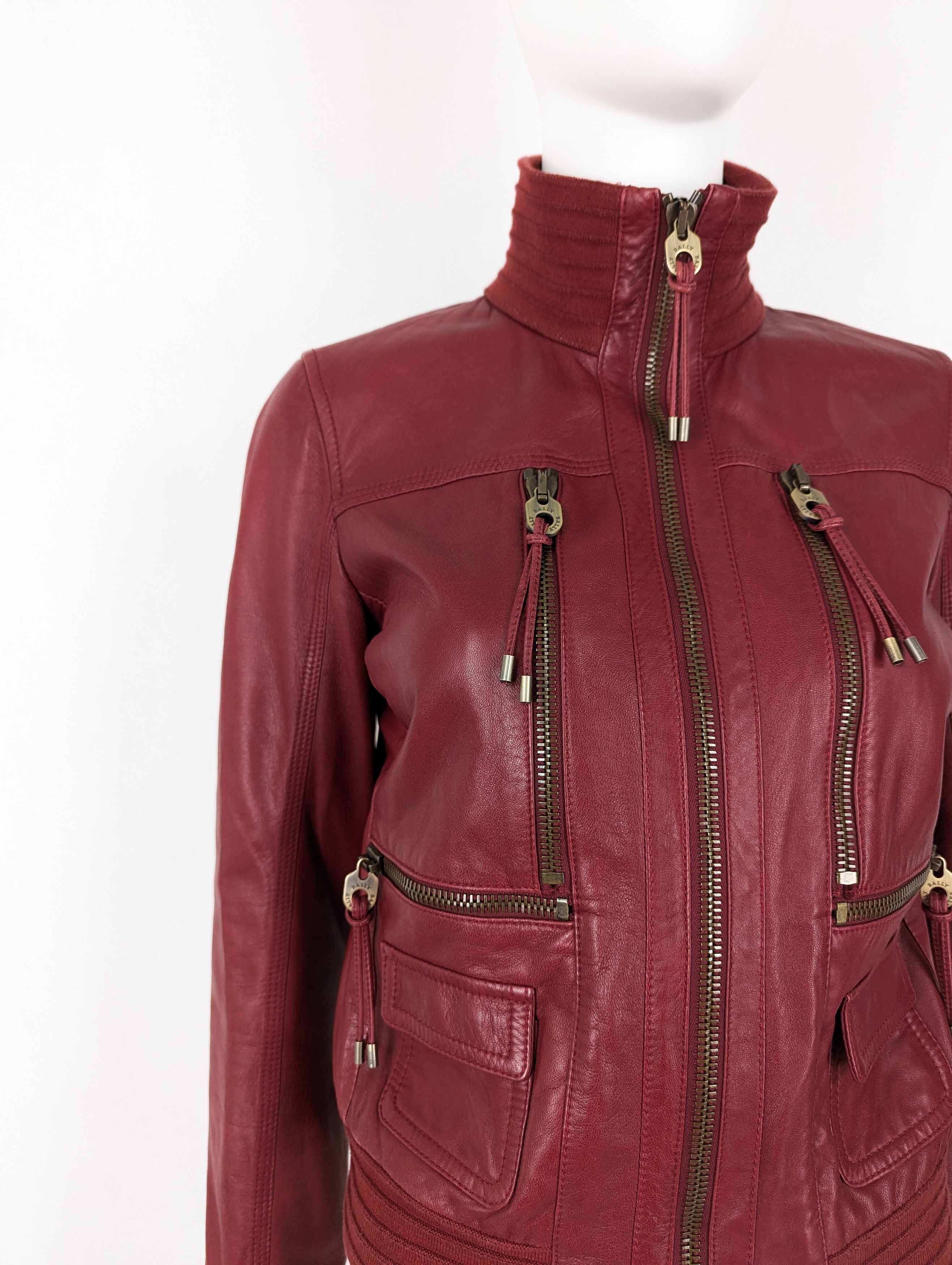 Bally Bally leather red jacket Size S / US 4 / IT 40 - 7 Thumbnail