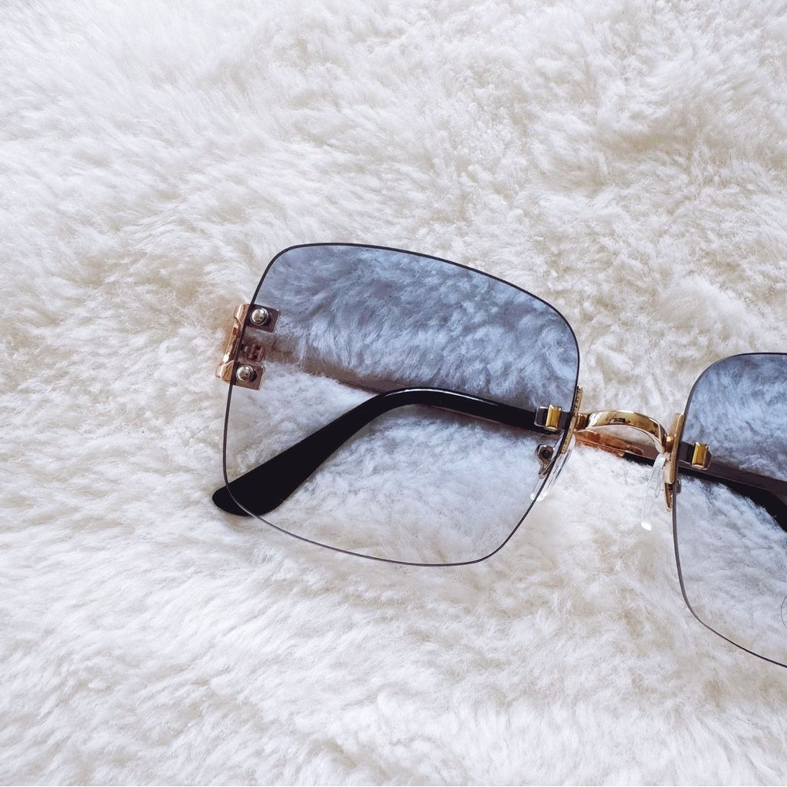 Other Laurel Clear Blue Rimless Sleek Sunglasses Size ONE SIZE - 2 Thumbnail