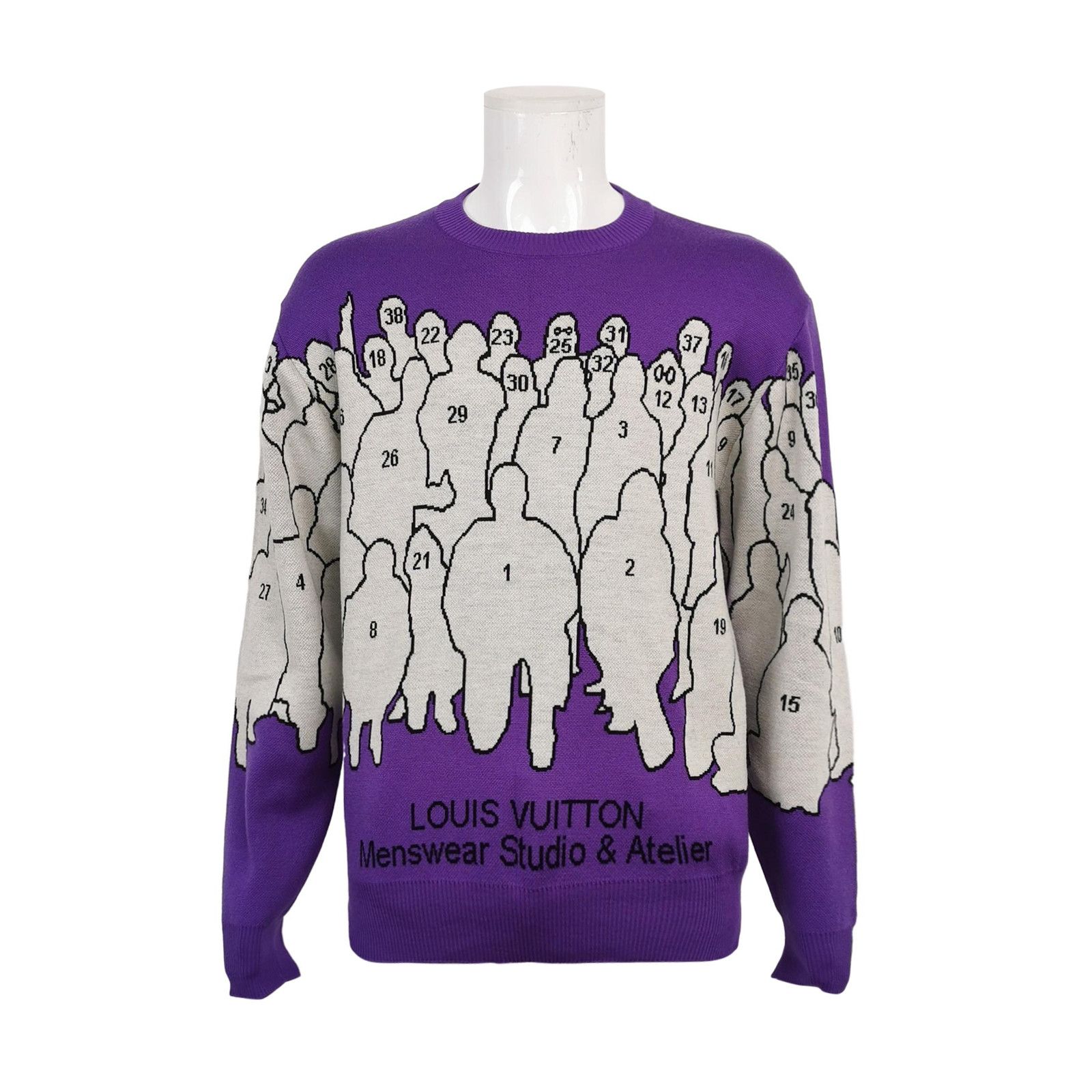 Louis Vuitton Purple Wool Crewneck Sweater XL