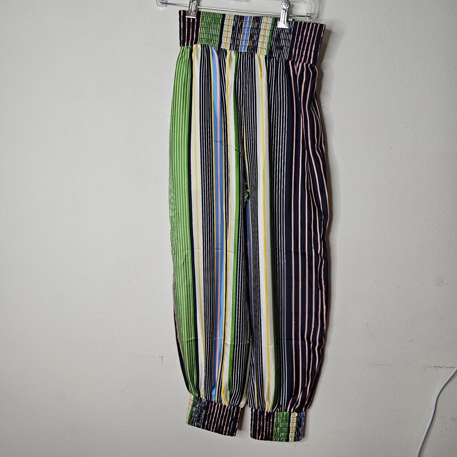 Tory Burch NWOT Tory Burch Multi Stripe Silk Harem Pants Banded Cuffs 2 Size 26" / US 2 / IT 38 - 3 Thumbnail