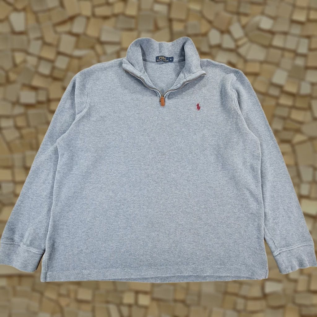 Polo Ralph Lauren Polo Ralph Lauren Jumper Mens Blue XL Zip Neck 1/4 Zip Mock Knit Cotton Size US XL / EU 56 / 4 - 1 Thumbnail