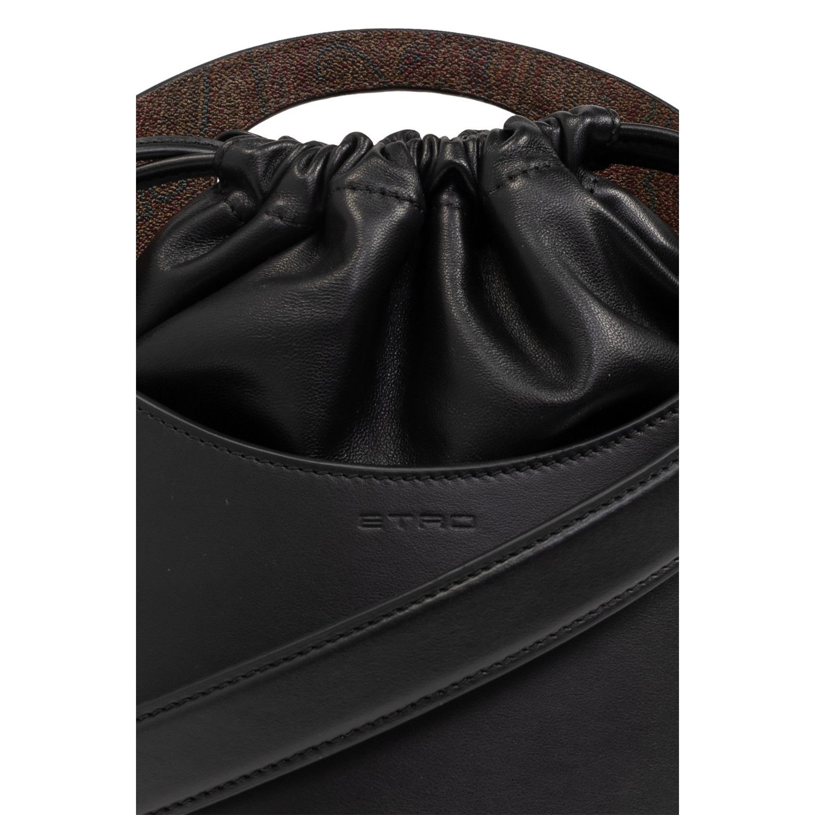 Etro ETRO Saturno Medium Black Leather Bucket Bag New And Authen Size ONE SIZE - 5 Thumbnail
