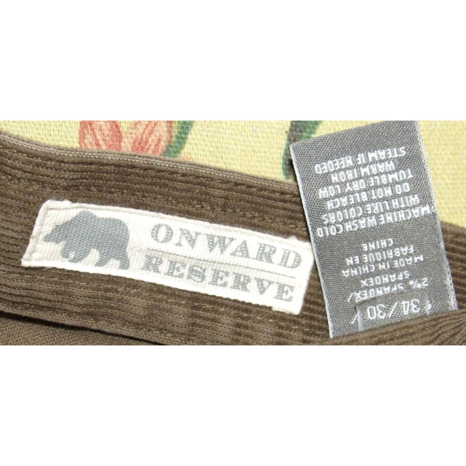Vintage ONWARD RESERVE Brown Corduroy Pants 34 x 30 Shirt Mens 34x30 Brown Corduroy 98% Cotton 2% Spandex 30 Inseam Chino Vintage Event 90s Size US 34 / EU 50 - 5 Thumbnail