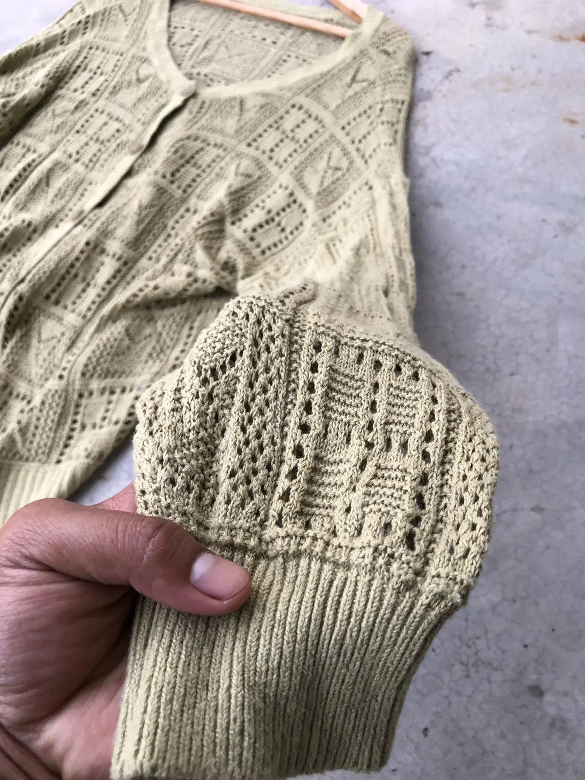 Aran Isles Knitwear × Designer Japanese Urbanity Mesh Netting Pullover Knitting Pattern Size US L / EU 52-54 / 3 - 5 Thumbnail