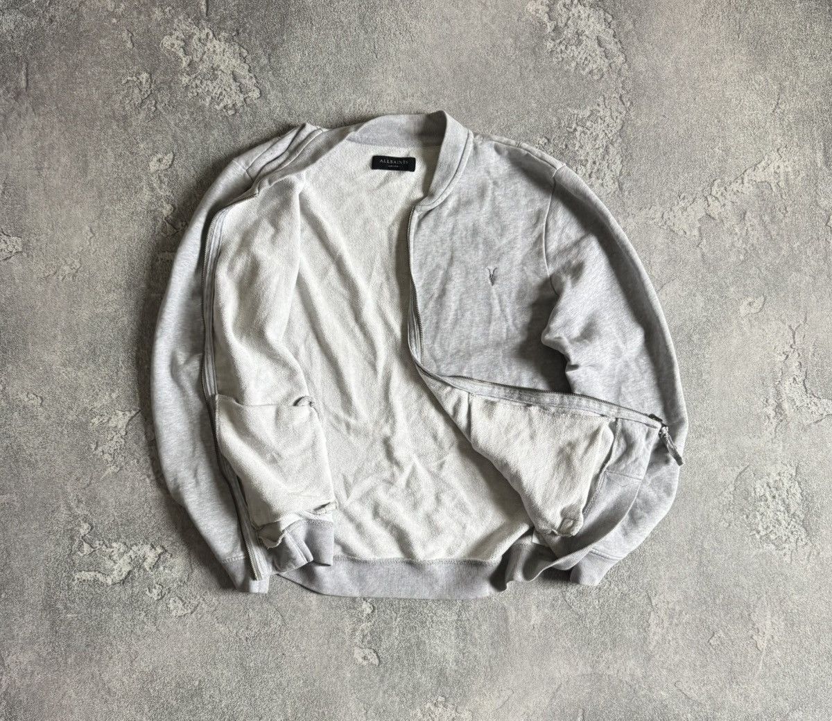 Allsaints × Designer Allsaints M raven bomber MD147K zip knitwear sweater jumper Size US M / EU 48-50 / 2 - 5 Thumbnail