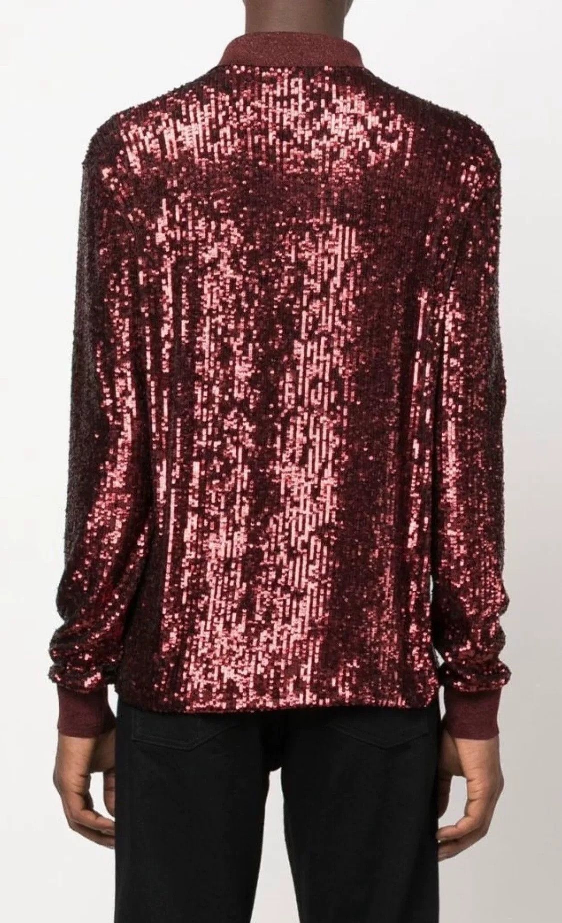 Saint Laurent Paris Saint Laurent Sequin Long Sleeve Polo T-Shirt Size US M / EU 48-50 / 2 - 2 Thumbnail