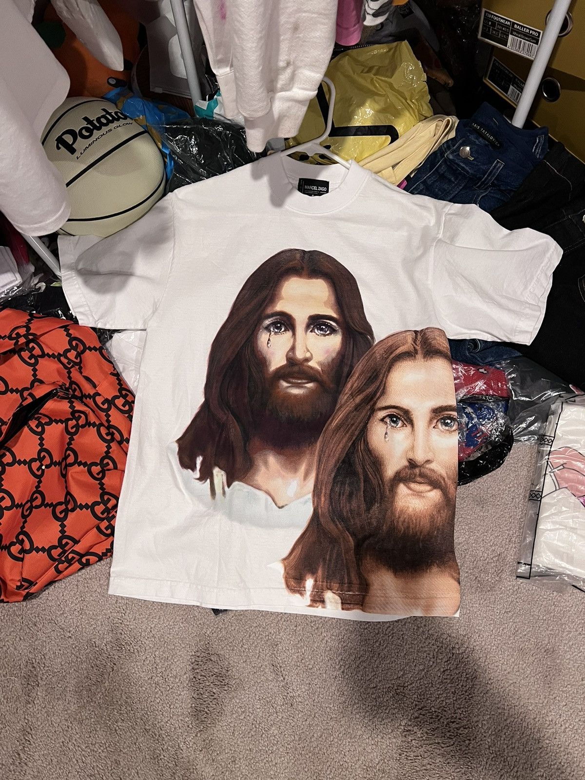 Marcel Zago Steakle V2 Double Print White Shirt | Marcel Zago Size US S / EU 44-46 / 1 - 1 Thumbnail