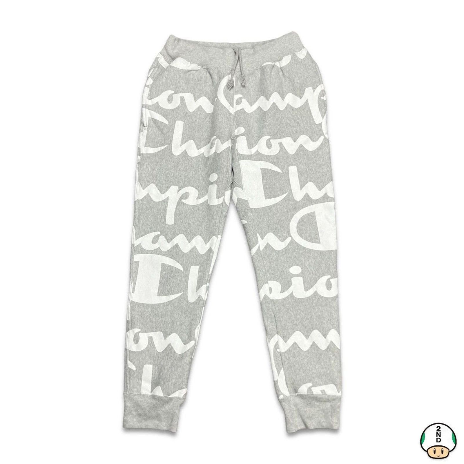 Champion × Vintage Champion Sweatpants Medium Reverse Weave Script AOP Jogger Size US 30 / EU 46 - 1 Thumbnail