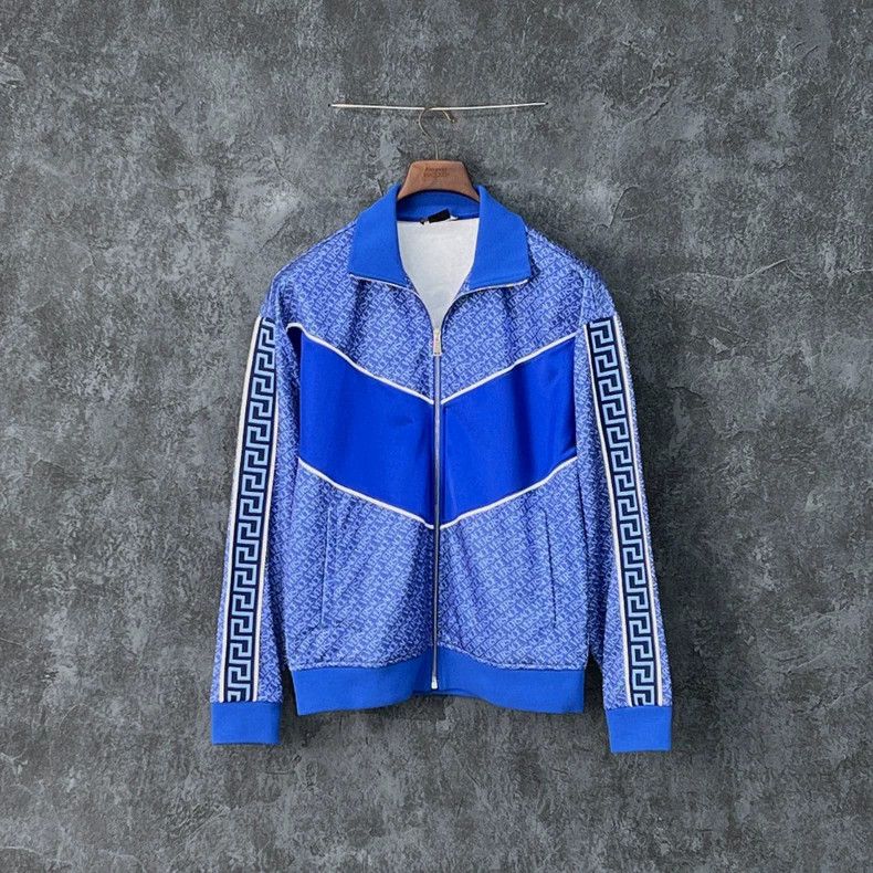 Versace Versace Blue letter print coat Size US XXL / EU 58 / 5 - 1 Thumbnail