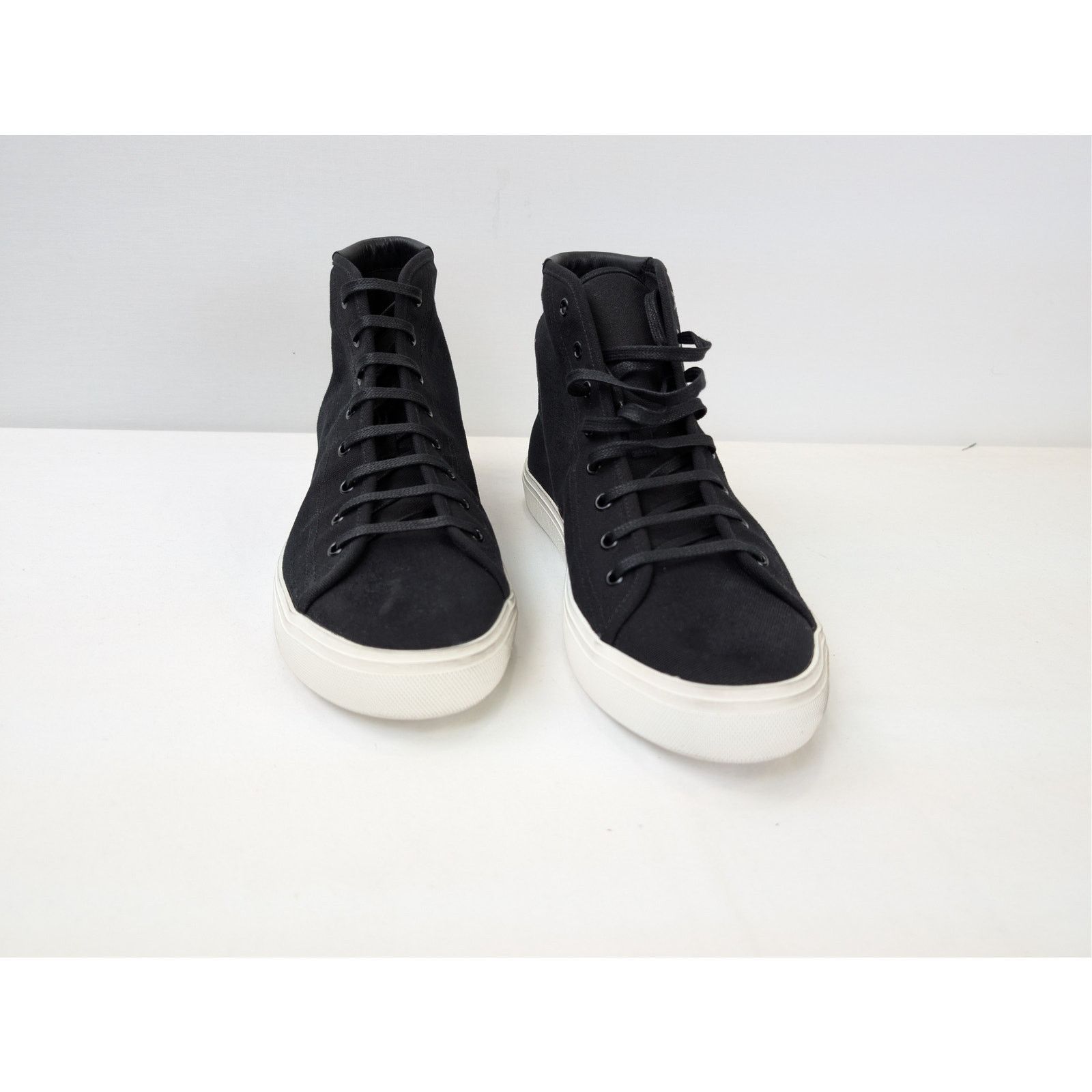 Saint Laurent Paris o1rshd1 Malibu Mid-Top Sneaker in black canvas and leather Size US 12 / EU 45 - 5 Thumbnail