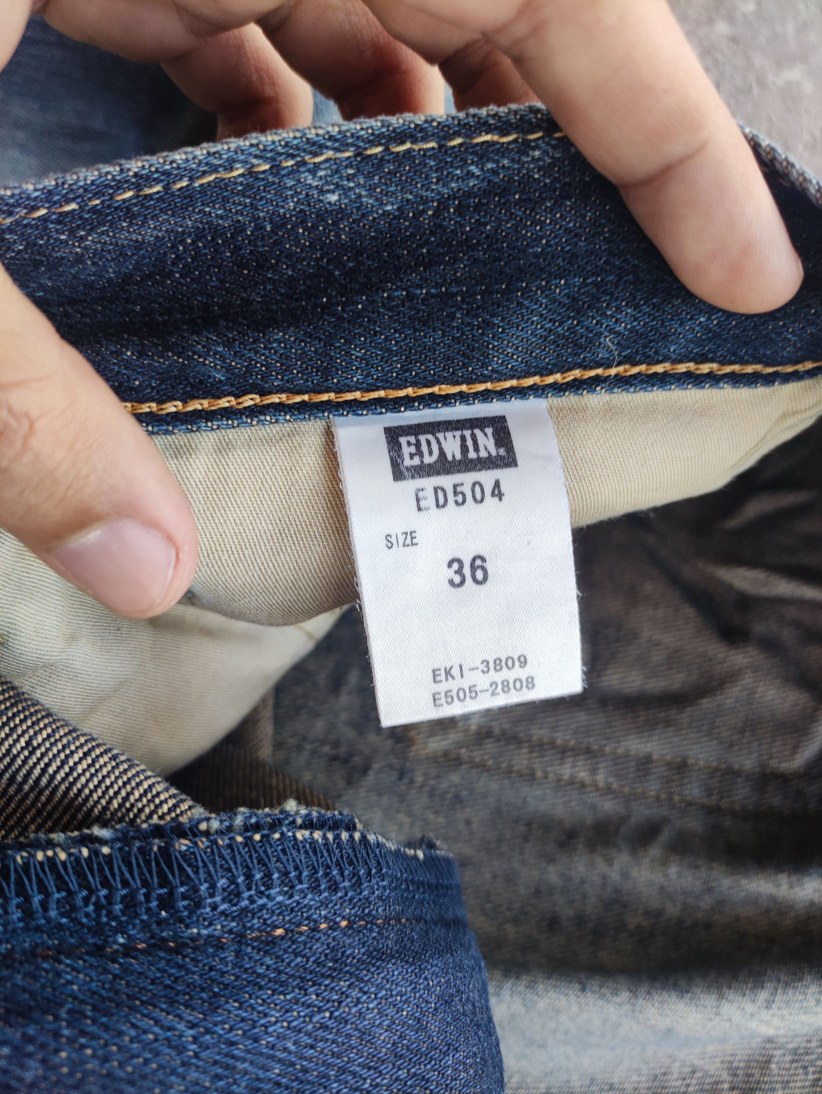 Edwin Vintage Edwin 504 Japan Distress Faded Denim Size US 37 - 7 Thumbnail