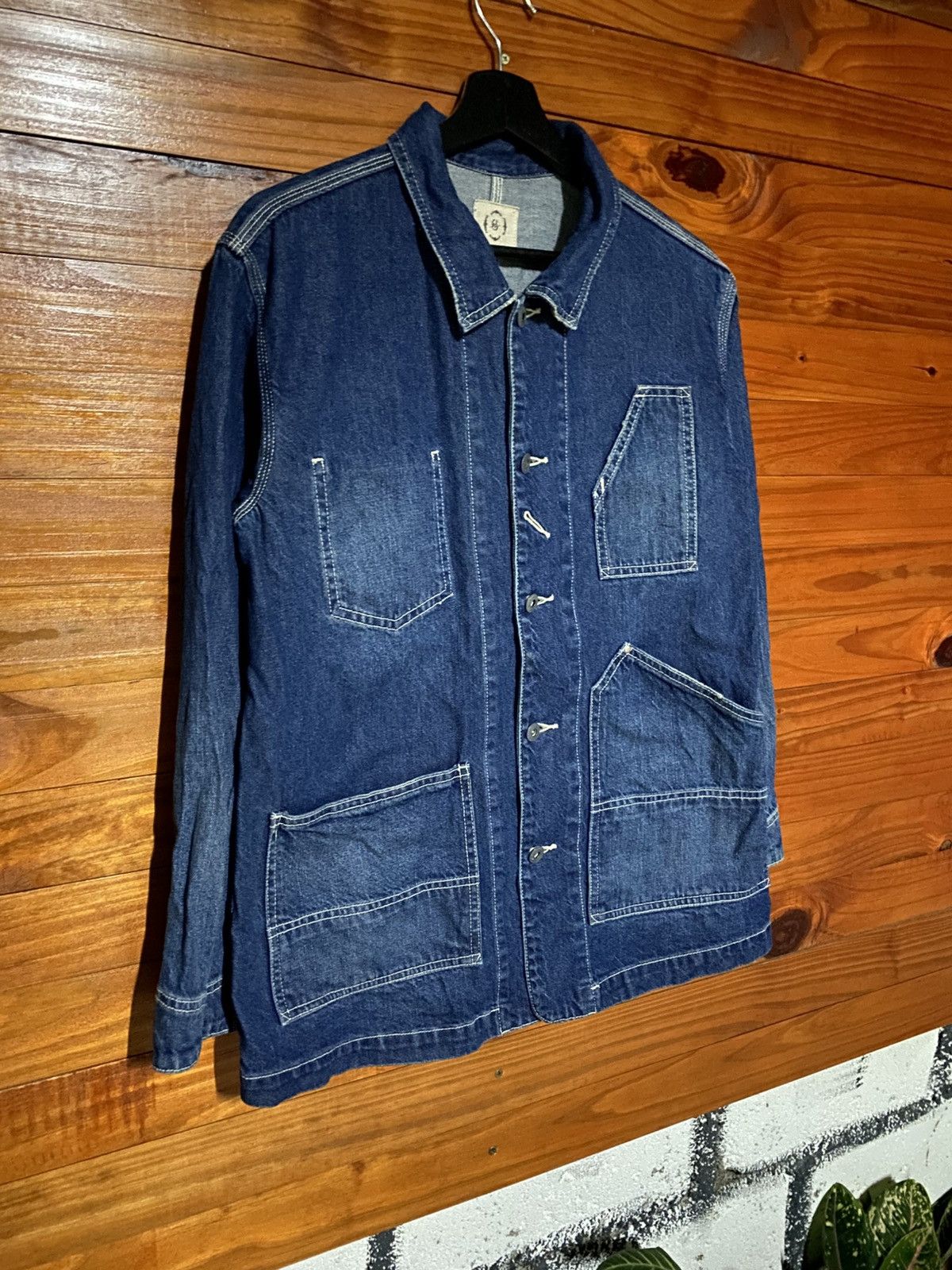 Japanese Brand Samansa Mos2 Jeans Indigo Denim Chore Jacket Workwear Style Size M / US 6-8 / IT 42-44 - 5 Thumbnail