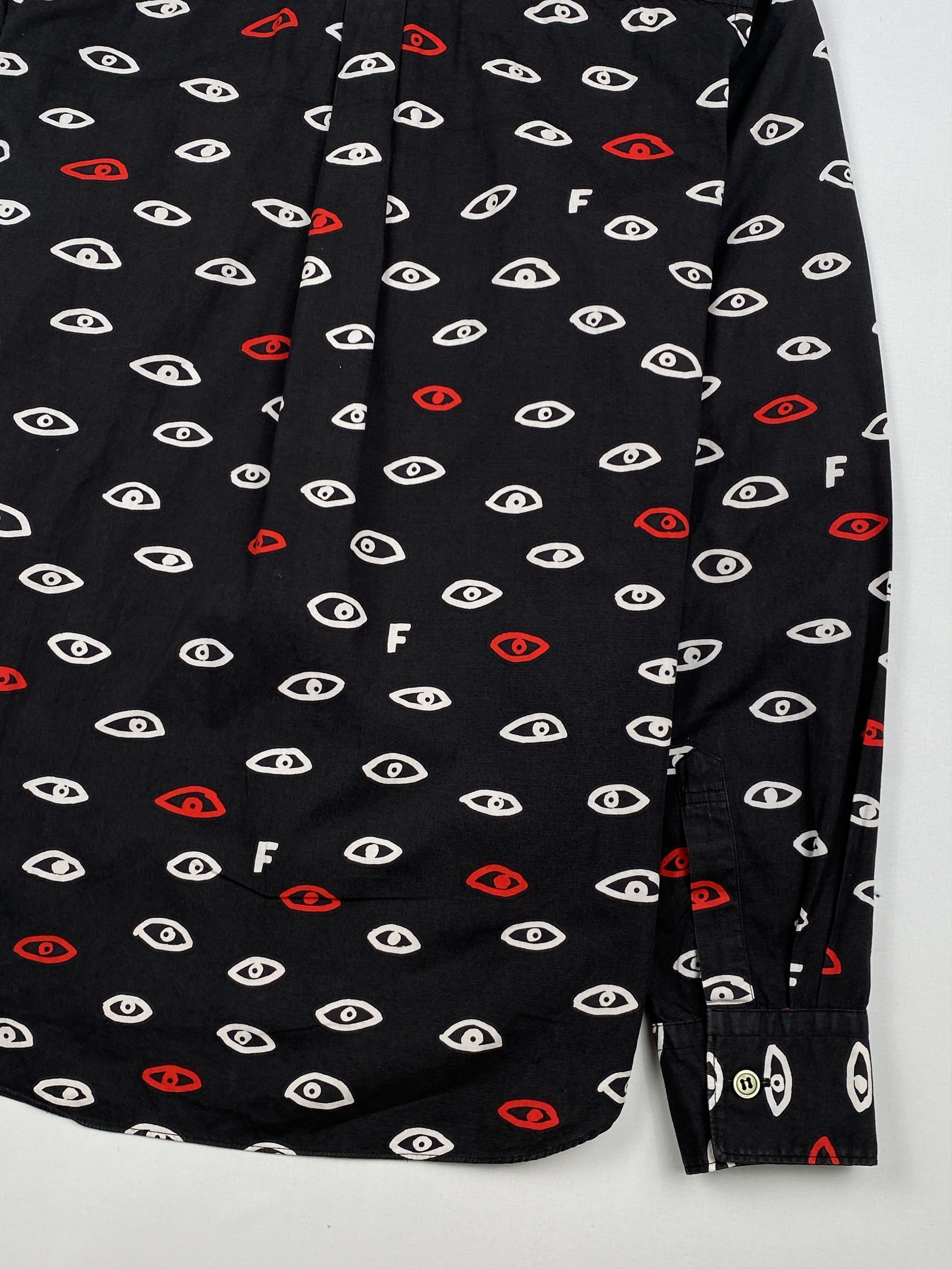Comme des Garcons Black AD2015 Eyes All-Over Print Flannel Long Sleeves Shirt Size US XS / EU 42 / 0 - 12 Thumbnail