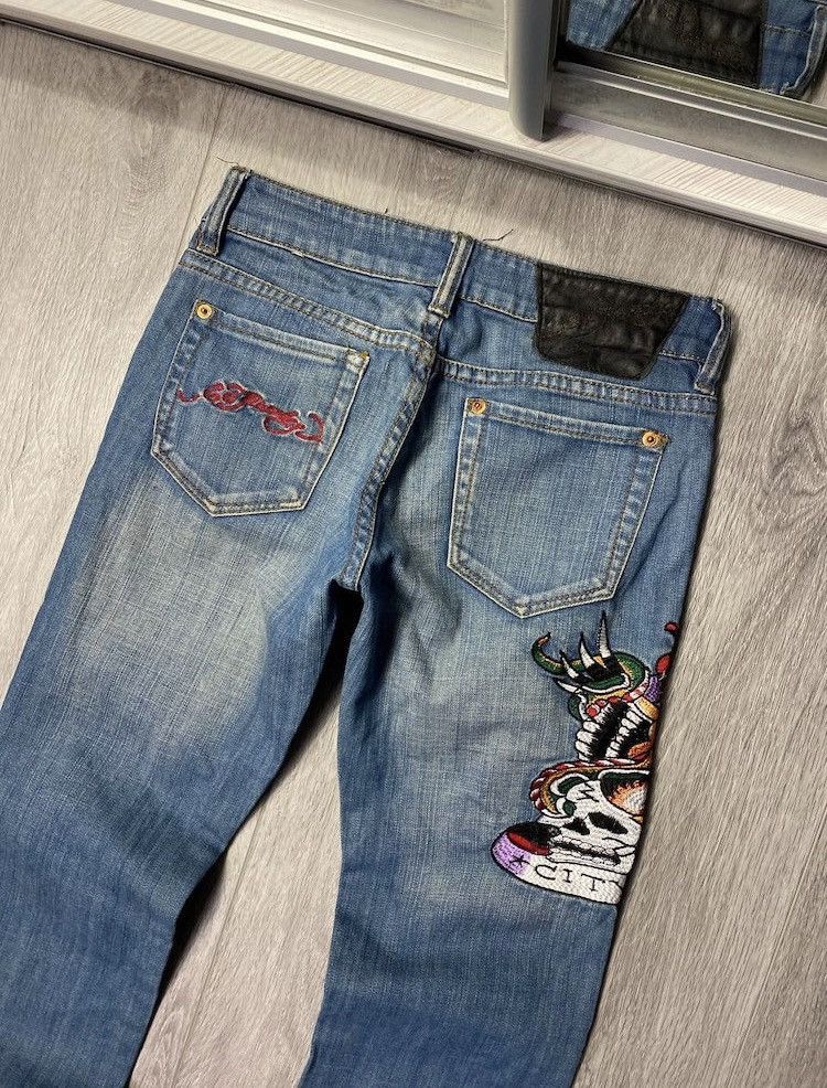 Christian Audigier × Ed Hardy × Vintage Vintage Ed Hardy embroidered logo skinny jeans size 27 Size US 27 - 3 Thumbnail