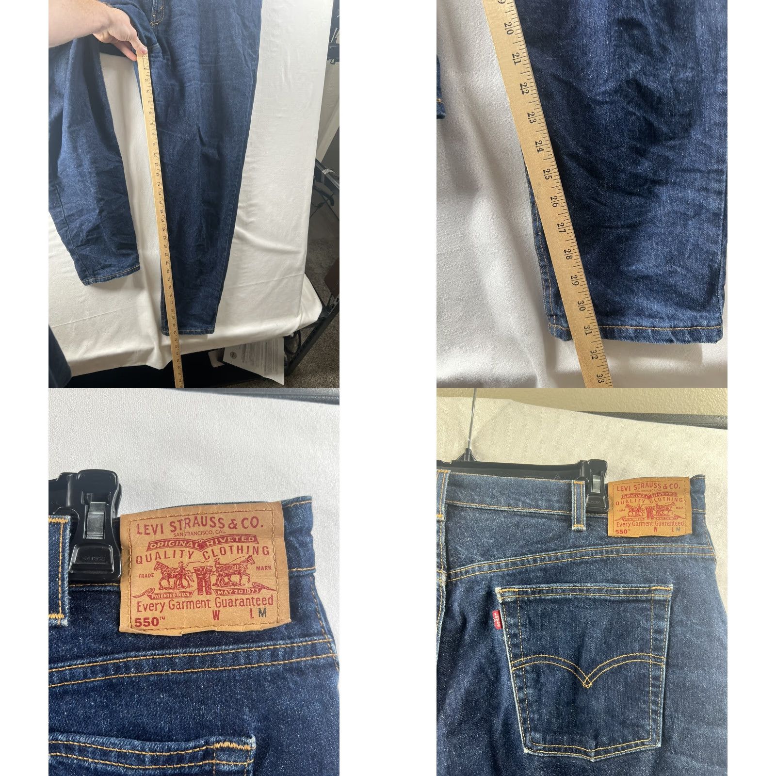 Levi's VINTAGE Levi's 550 Jeans Womens Relaxed Tapered 40x31 Blue Denim 90s Classic USA 100% Cotton Size 32" / US 10 / IT 46 - 8 Thumbnail