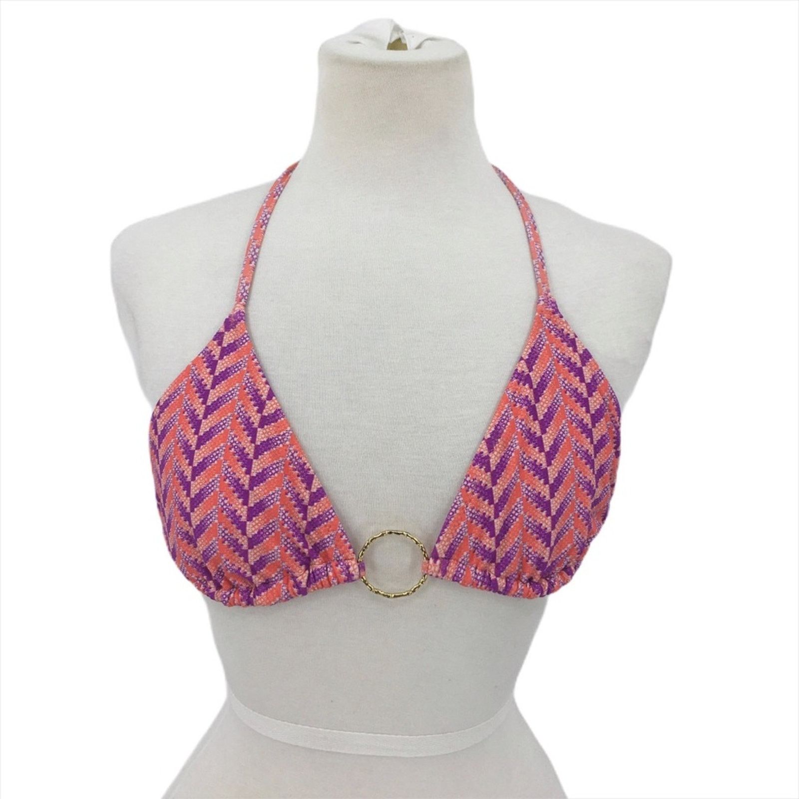 Other Melissa Odabash Pink Print Triangle Tie Bikini Top Size 10 Size L / US 10 / IT 46 - 1 Thumbnail