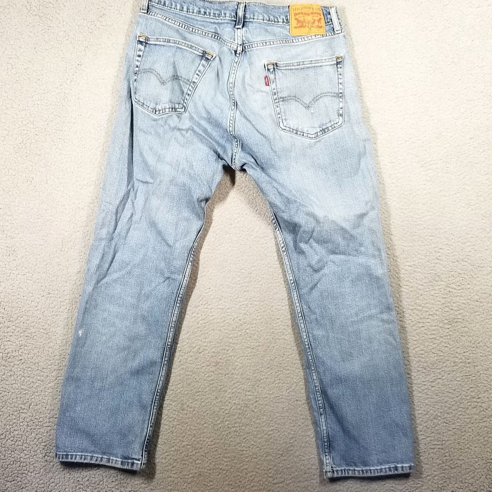 Levi's Levi's 505 Jeans Mens 34x30 Blue Light Wash Distressed Straight Leg Modern Size US 34 / EU 50 - 2 Thumbnail