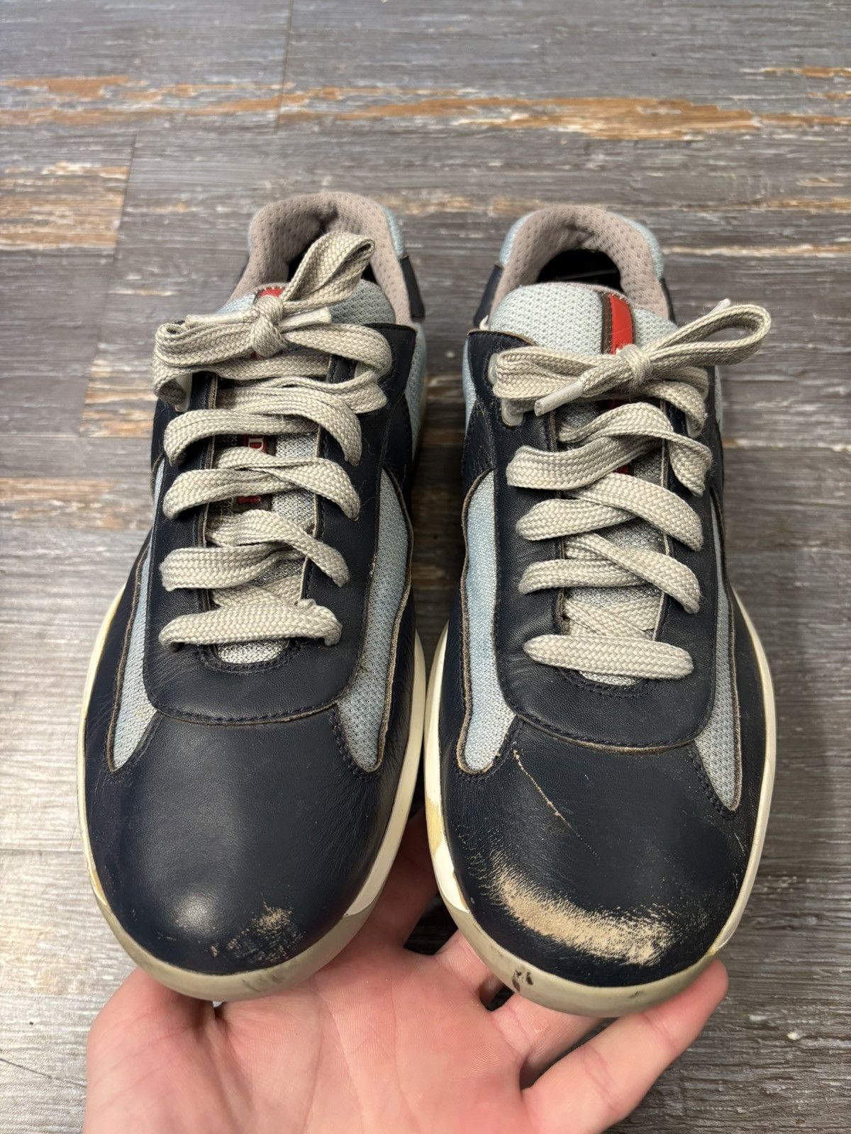 Prada Prada Americas Cup Navy Leather Size 8 Size US 8 / EU 41 - 4 Thumbnail