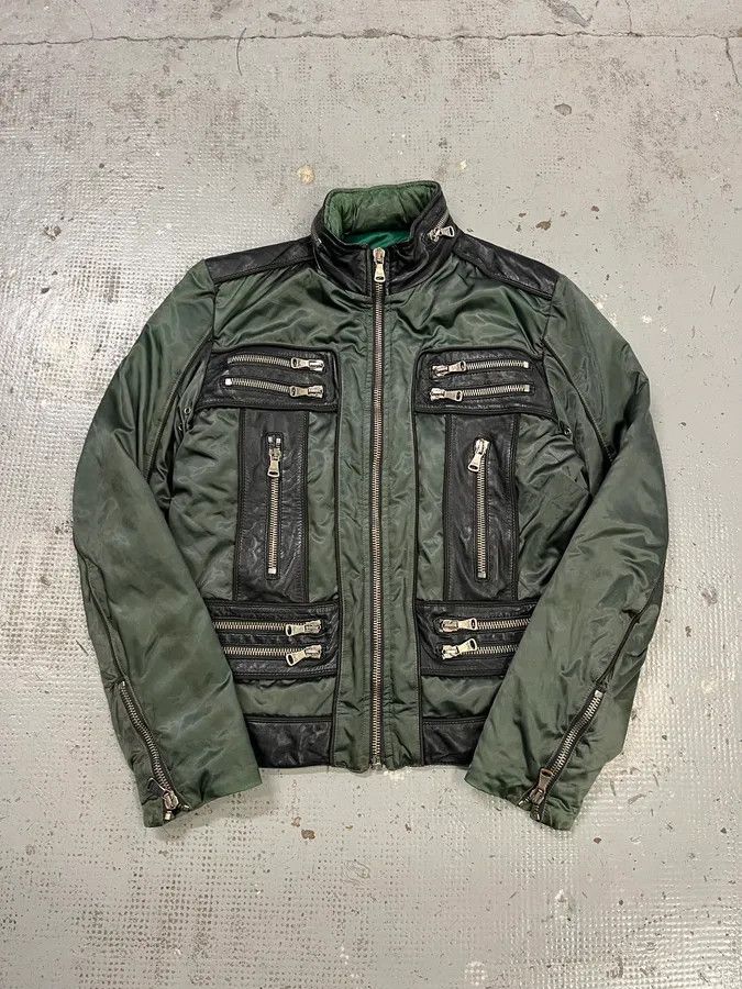 Dolce & Gabbana AW2007 Dolce & Gabbana Khaki Hybrid Nylon Leather Jacket Size US L / EU 52-54 / 3 - 5 Thumbnail
