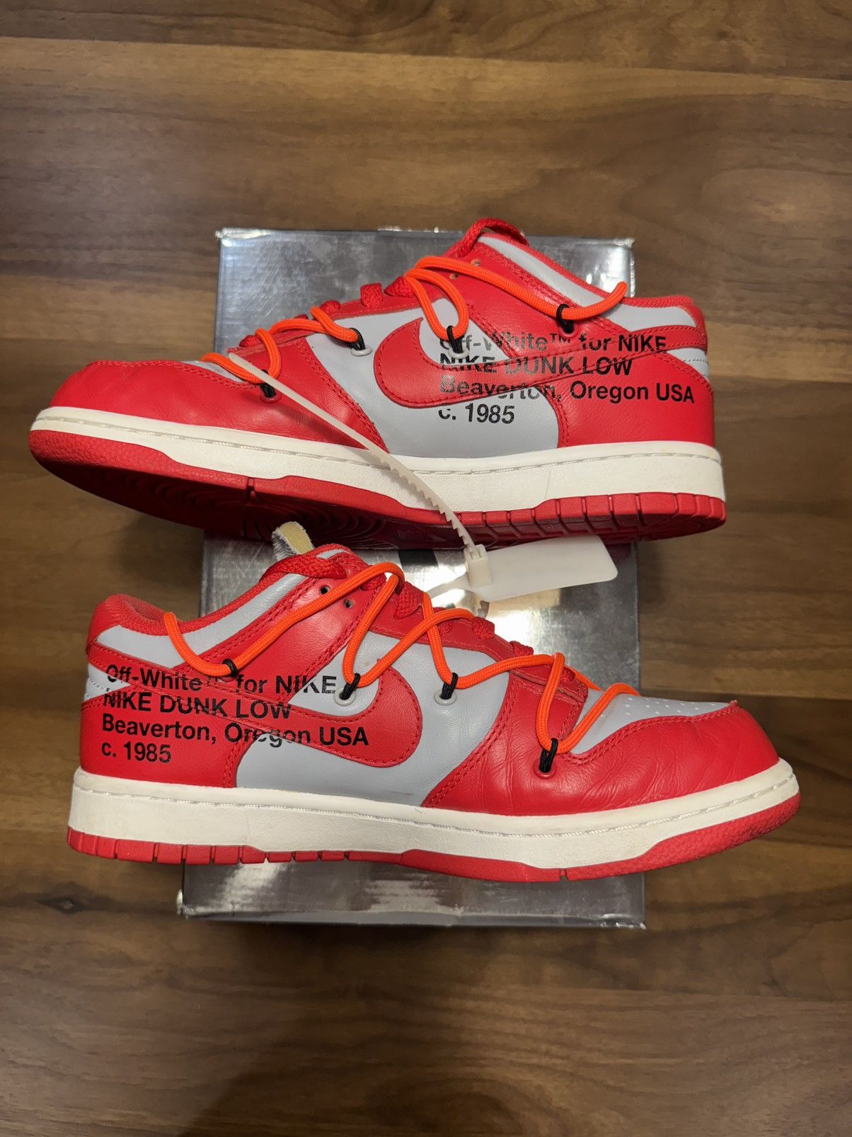 Nike × Off-White Off-White Nike Dunk University Red Size US 7.5 / EU 40-41 - 2 Thumbnail
