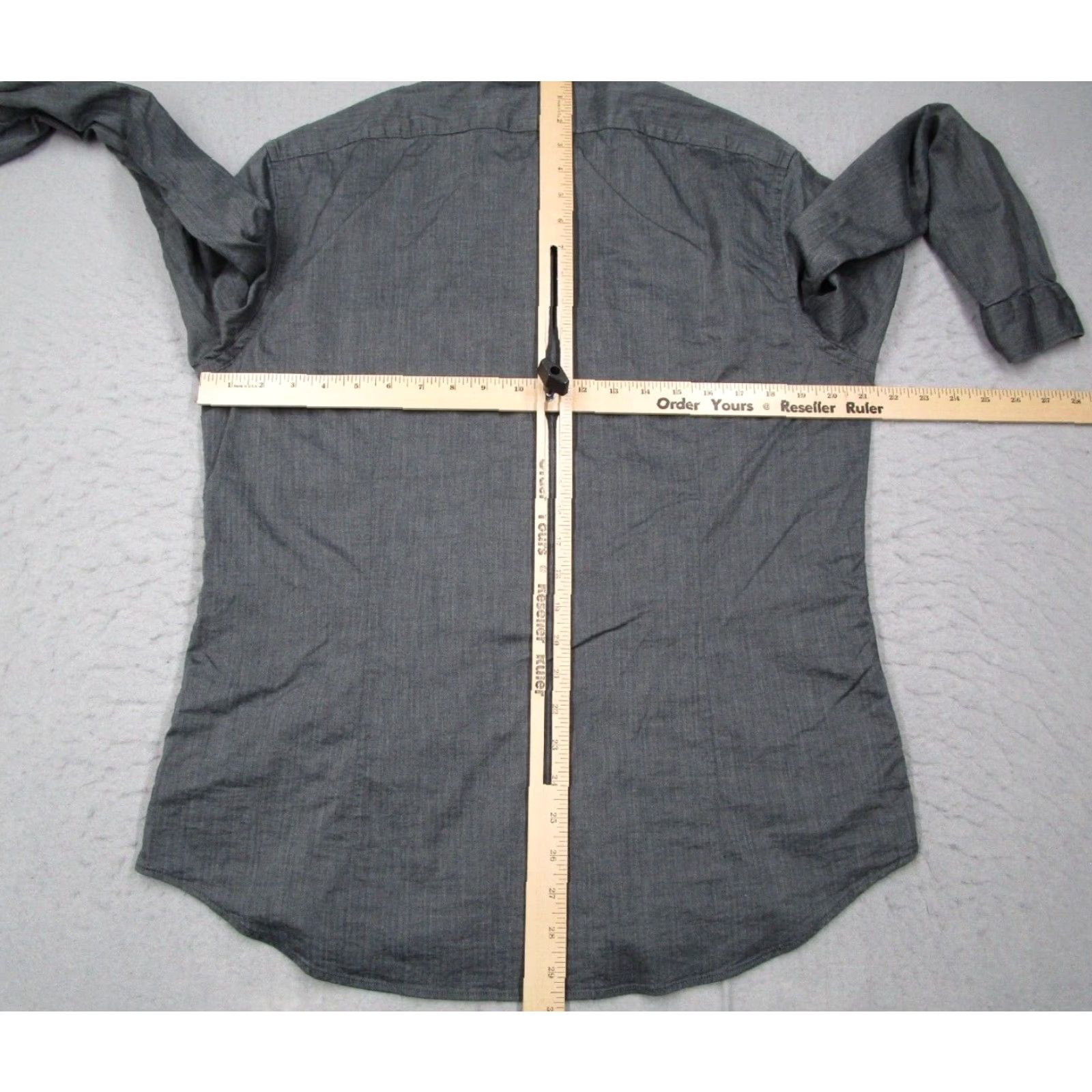John Varvatos VINTAGE John Varvatos Shirt Mens Large Gray Herringbone Button Up Lightweight Pockets Size US L / EU 52-54 / 3 - 5 Thumbnail