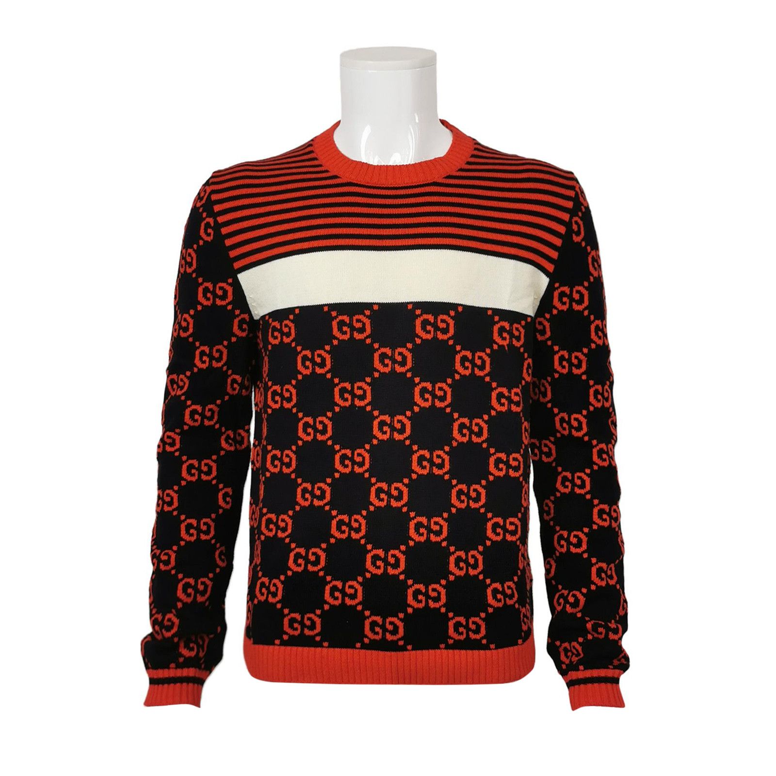 Gucci Gucci GG Monogram Stripe Cotton Sweater L Size US L / EU 52-54 / 3 - 1 Thumbnail