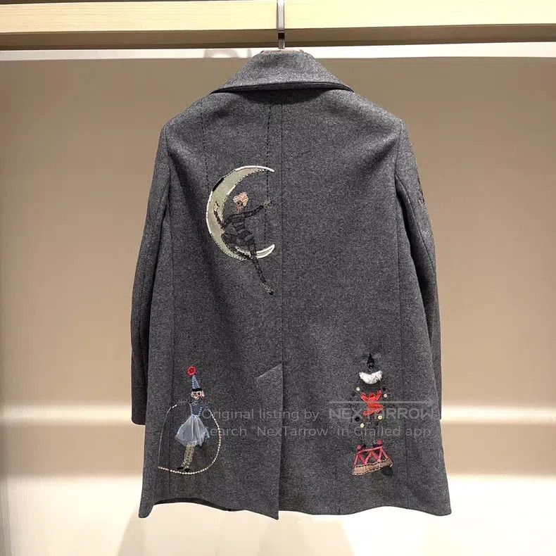 Valentino Valentino Grey embroidered wool suit coat Size M / US 6-8 / IT 42-44 - 2 Thumbnail