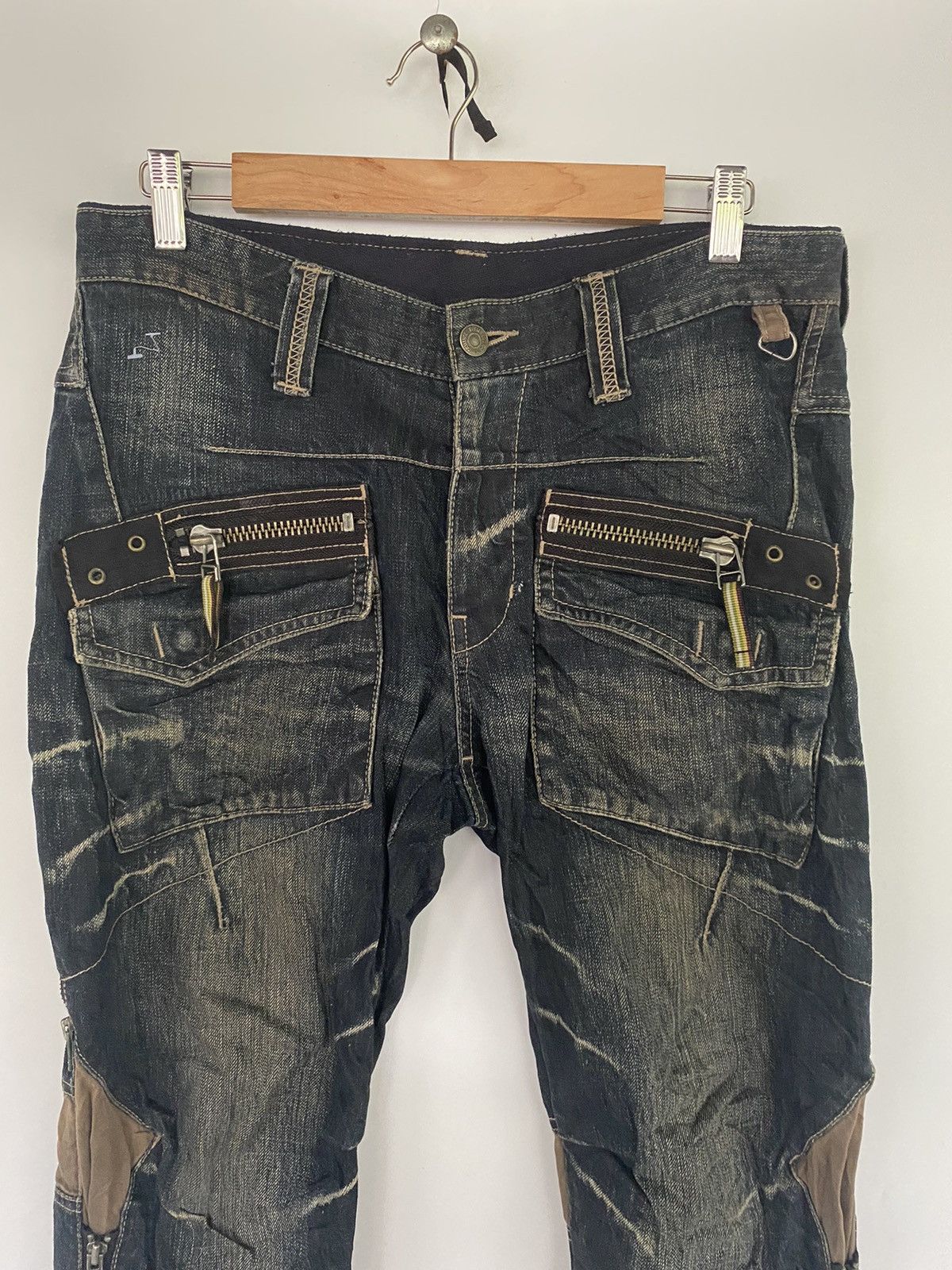 PPFM Japanese Brand PPFM Distressed Zippered Denim Jeans Pants Size US 32 / EU 48 - 3 Thumbnail
