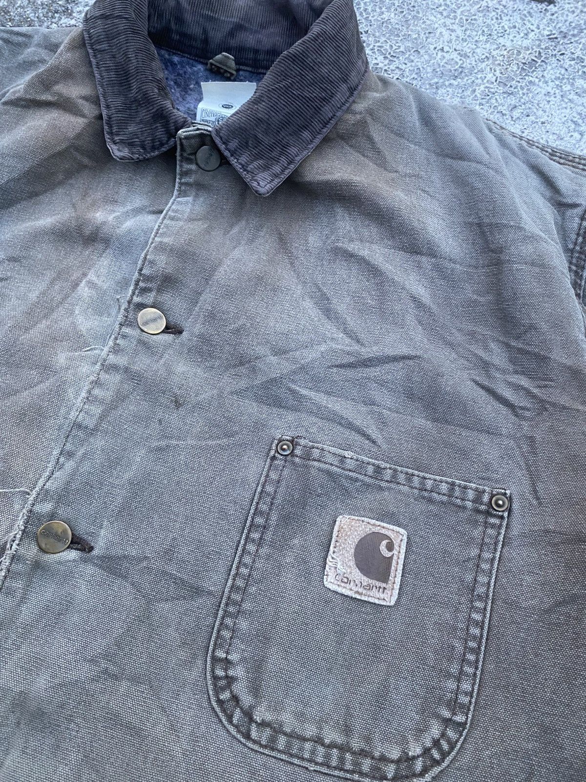 Carhartt VTG Carhartt Detroit Blanket Lined Faded Dirty Jacket Size US XL / EU 56 / 4 - 4 Thumbnail