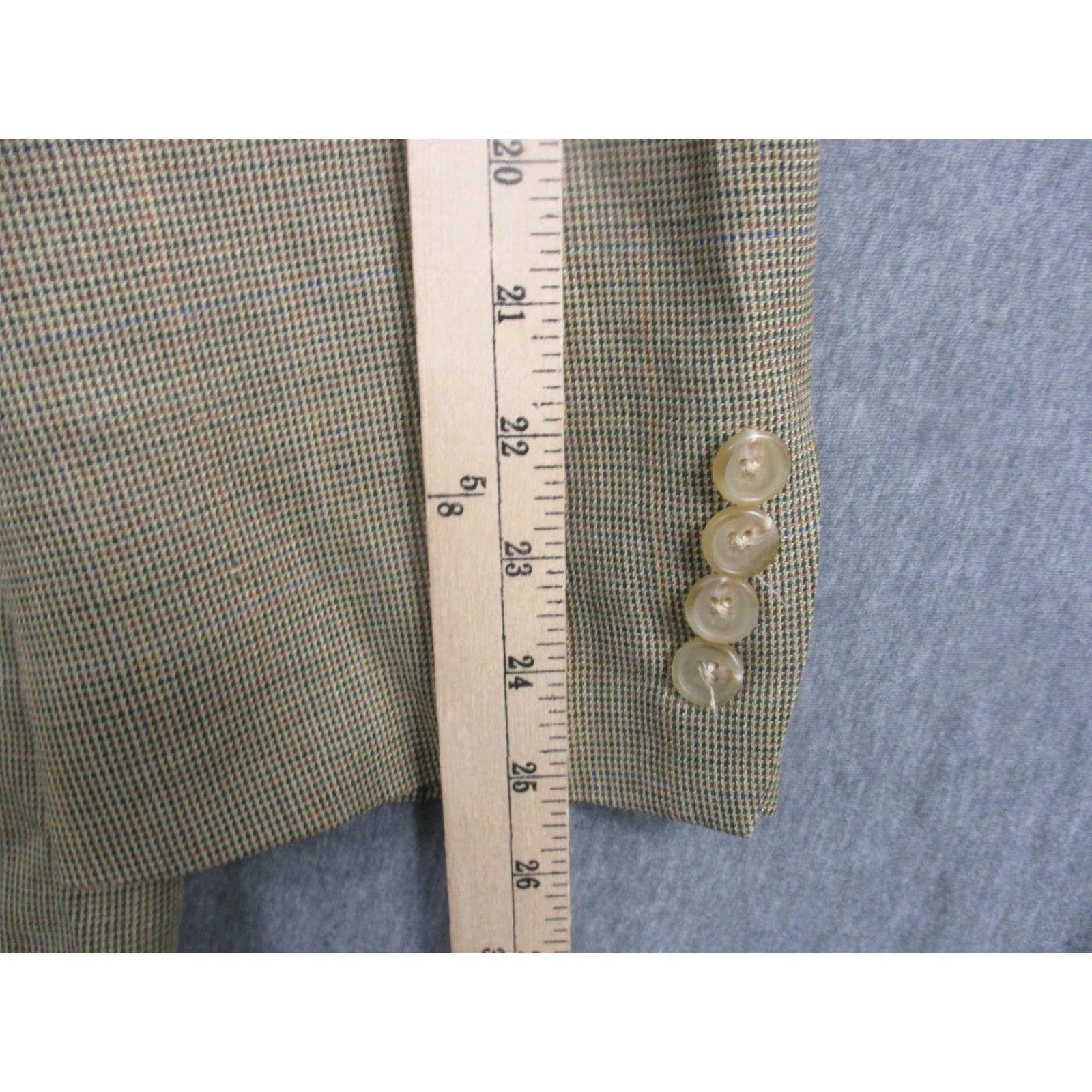 Ralph Lauren Lauren Ralph Lauren Blazer Mens 46R Beige Silk Wool Check Sport Coat Jacket Size 46R - 5 Thumbnail