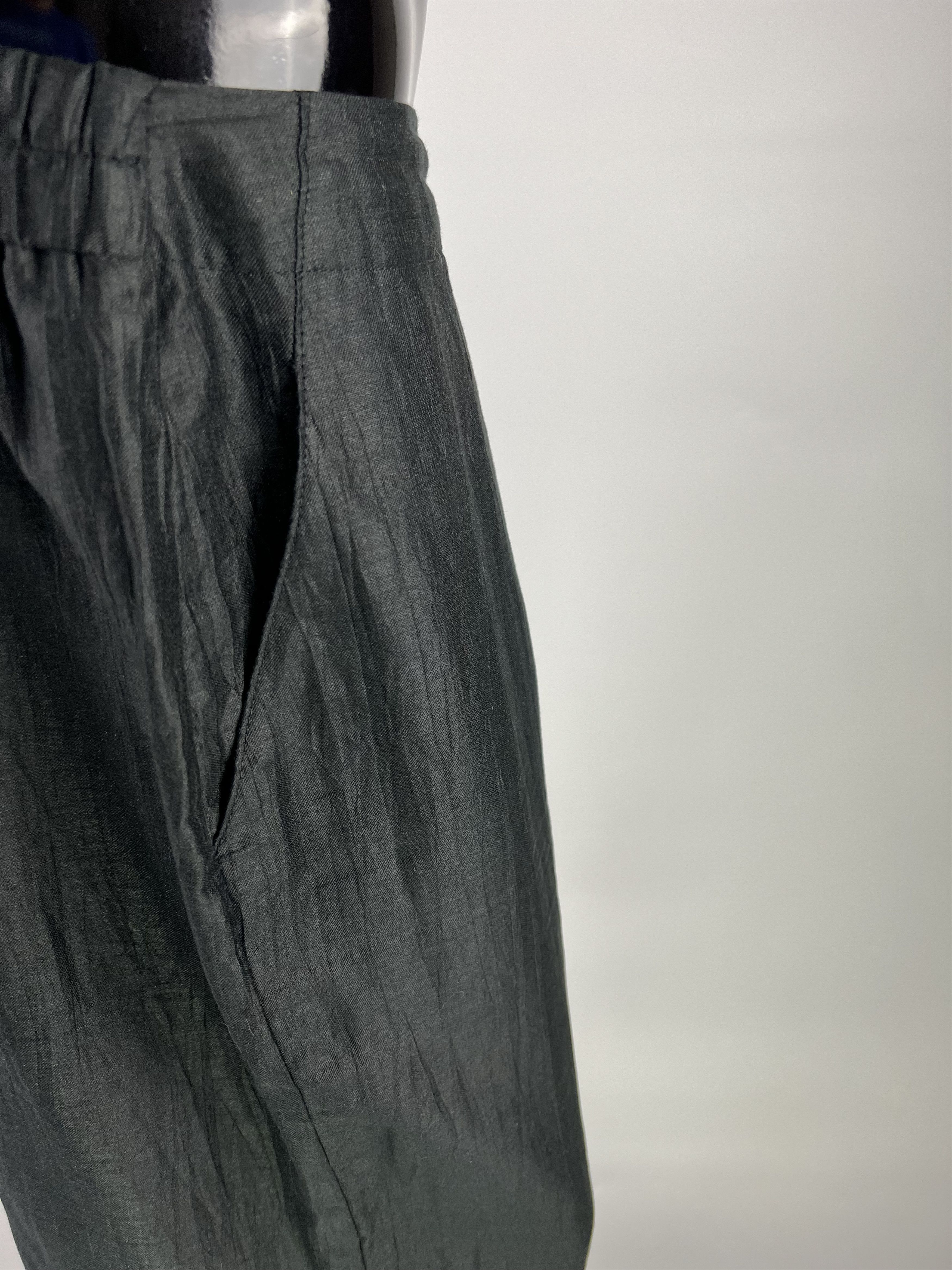 Designer Oska Dark Gray Linen Wide Leg Trousers Pants Size 2 Regular Size 28" / US 6 / IT 42 - 4 Thumbnail