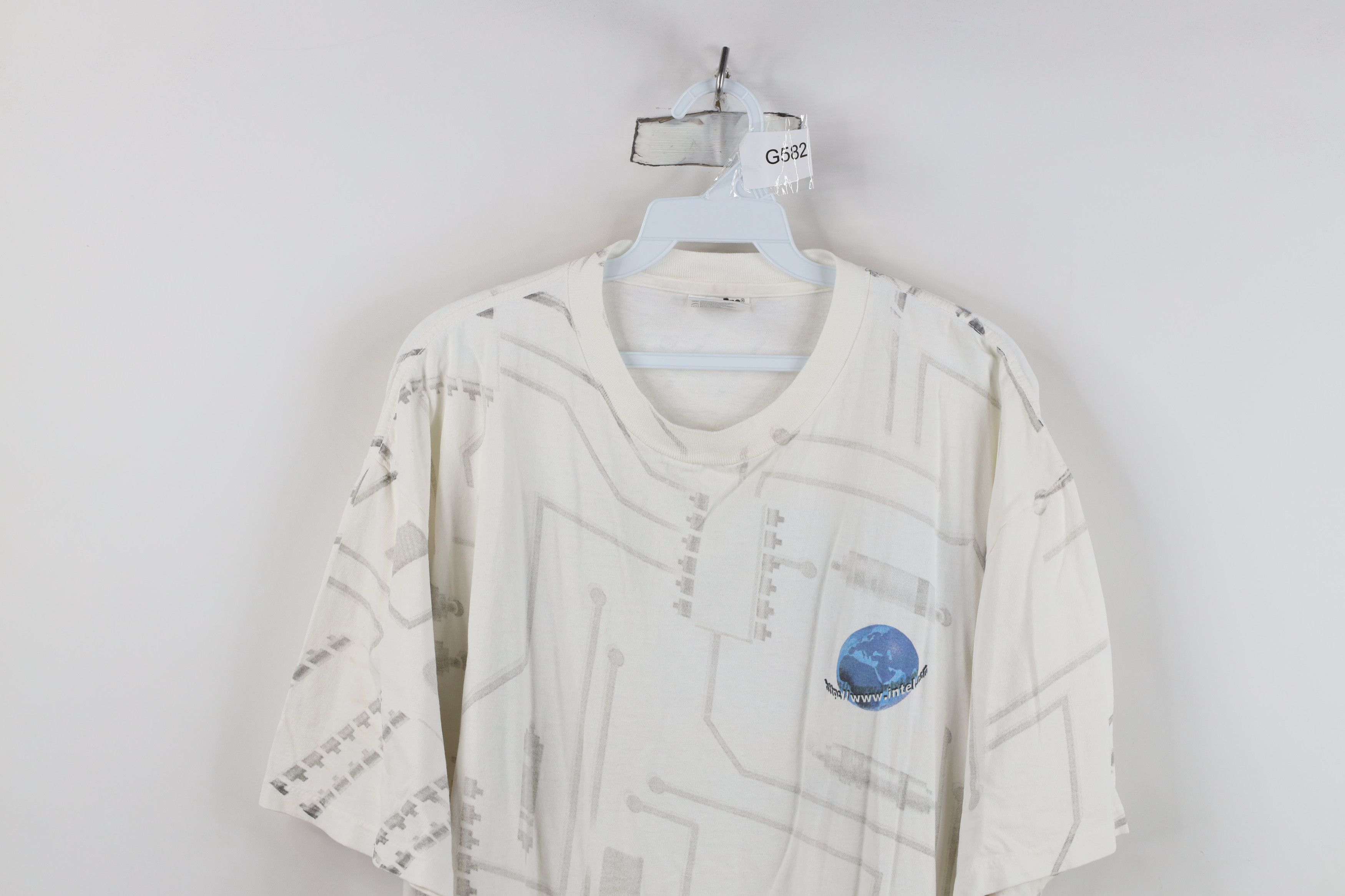 Vintage Vintage 90s Intel Computers All Over Print T-Shirt White Size US XL / EU 56 / 4 - 2 Thumbnail