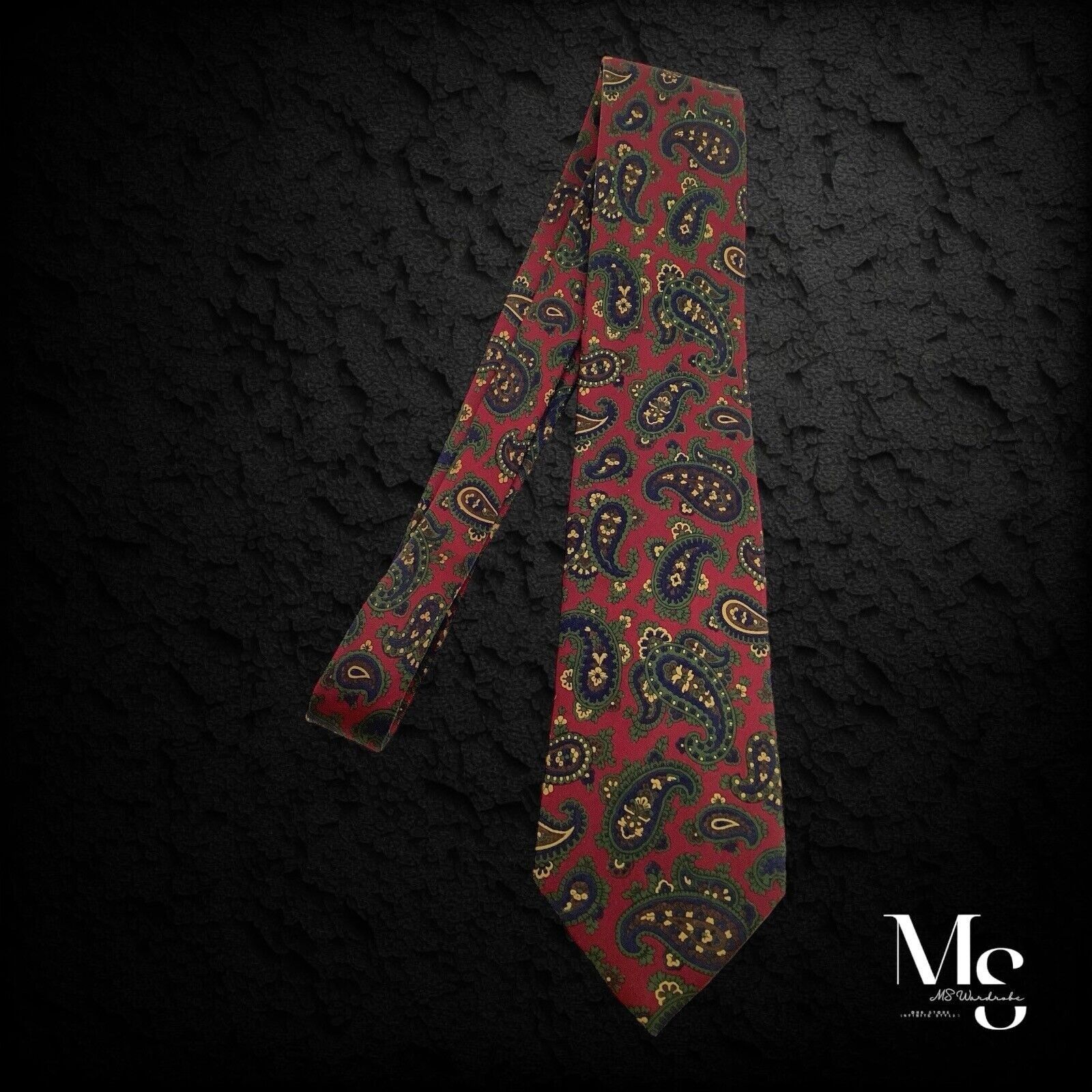 Other BOND STREET Burgundy Paisley Luxury Silk Tie In Made England Size ONE SIZE - 5 Thumbnail