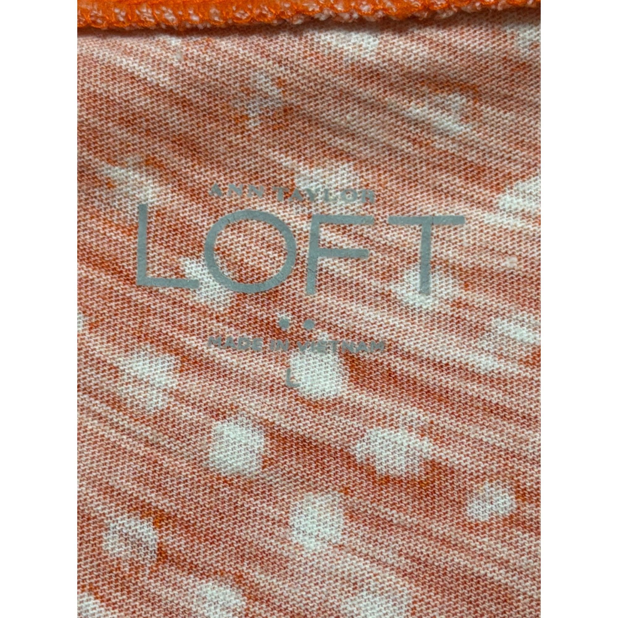 Loft 2 Loft Short Sleeve T Shirts Peach Ribbed Orange White V Nec Size L / US 10 / IT 46 - 8 Thumbnail