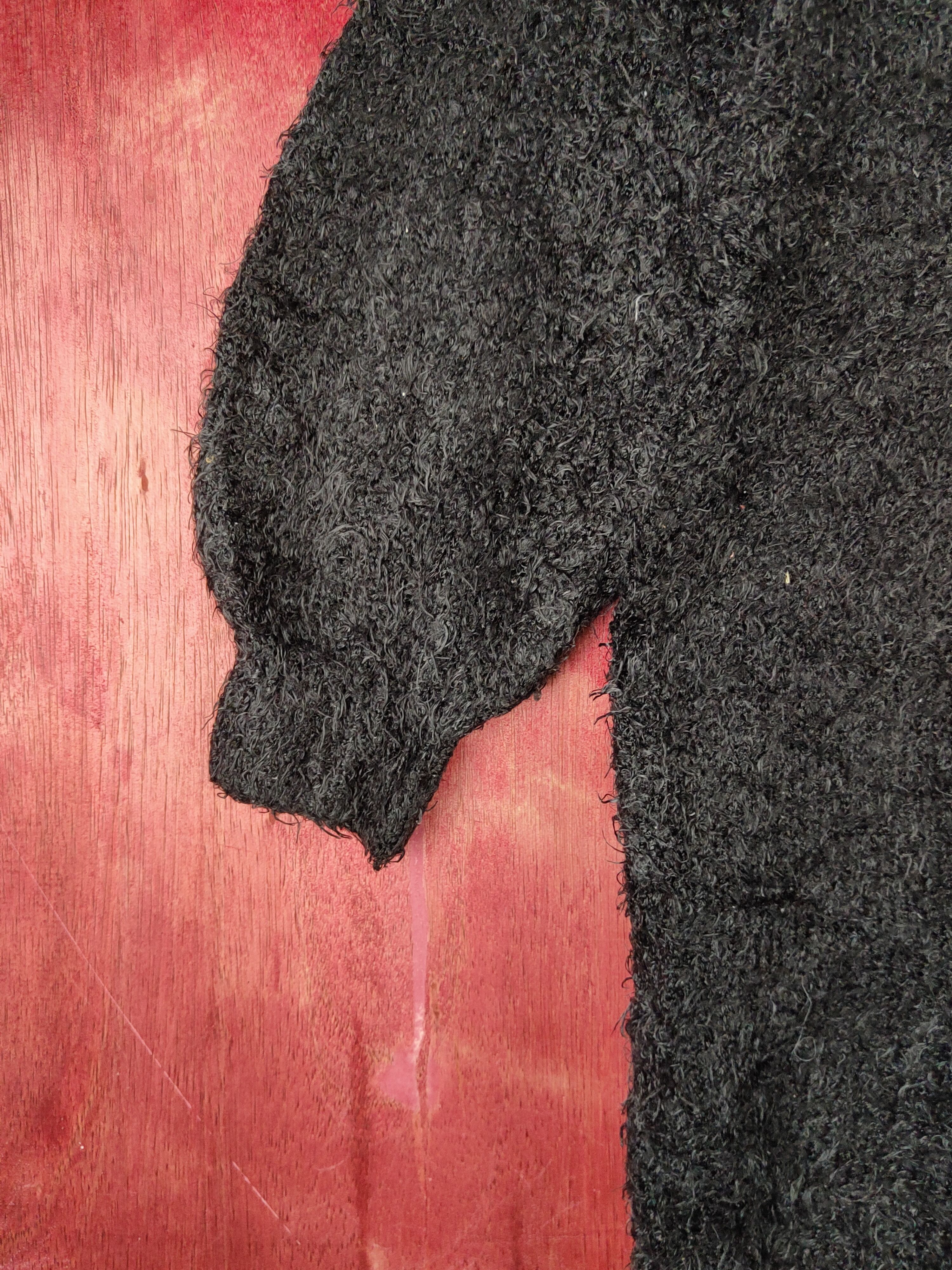 GU GU Black Shag Shaggy Fur Mohair Knitwear #S2161 Size S / US 4 / IT 40 - 4 Thumbnail