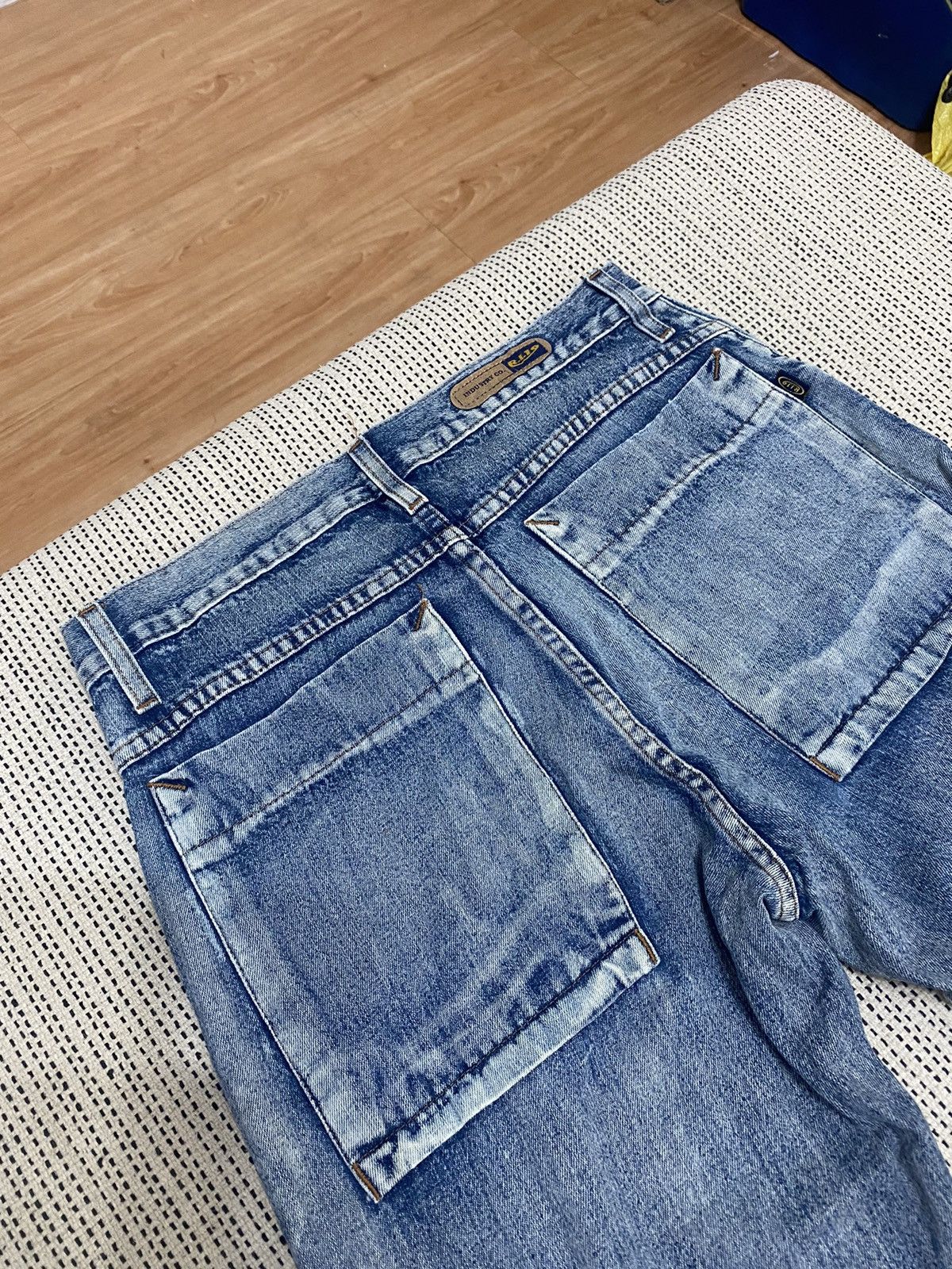 Japanese Brand × Vintage Mens Wide Leg Cargo Jean Stylish Baggy Pants for High Street Size US 30 / EU 46 - 4 Thumbnail