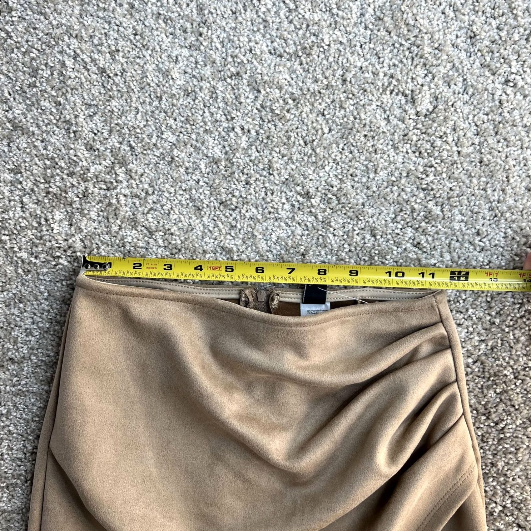 Vintage Windsor Skirt Womens XS Brown Suede Look Tulip Mini Wrap High Waist Asymmetric XS Brown Suede Look Tulip Mini Skirt Womens Size 26" / US 2 / IT 38 - 7 Thumbnail