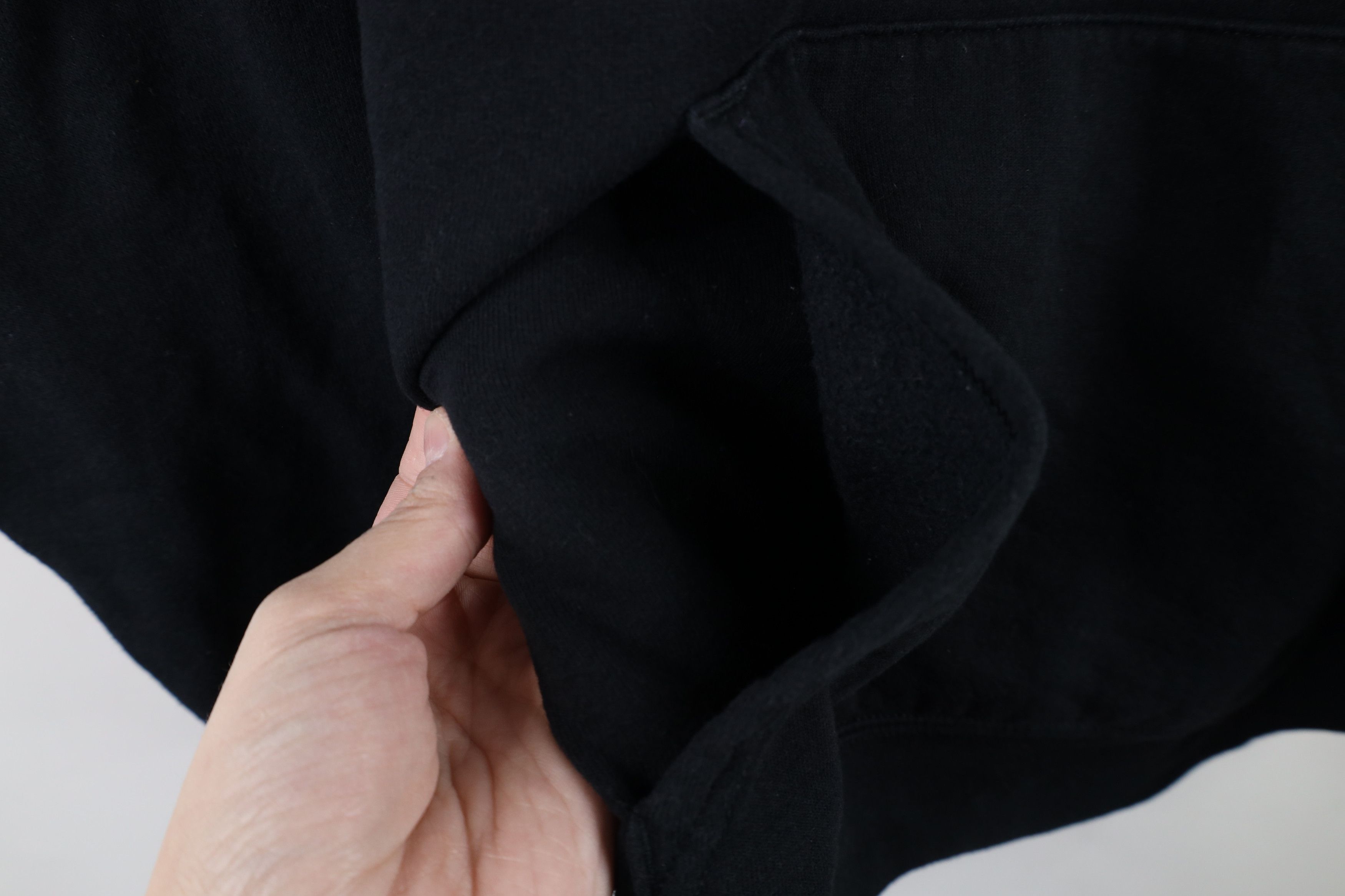 Vintage Vintage 90s Streetwear Faded Blank Hoodie Sweatshirt Black Size US XL / EU 56 / 4 - 4 Thumbnail