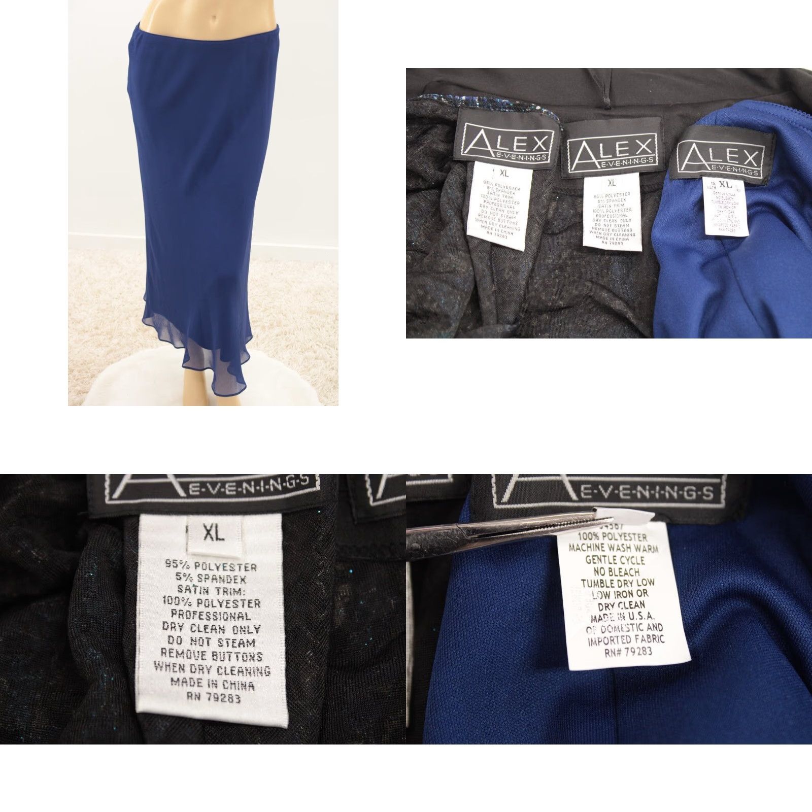 Alex Evenings VINTAGE Alex Evenings Skirt Suit Women's XL Blue Old Money Classic Glitter Sparkle Size 40" / US 18 - 9 Thumbnail