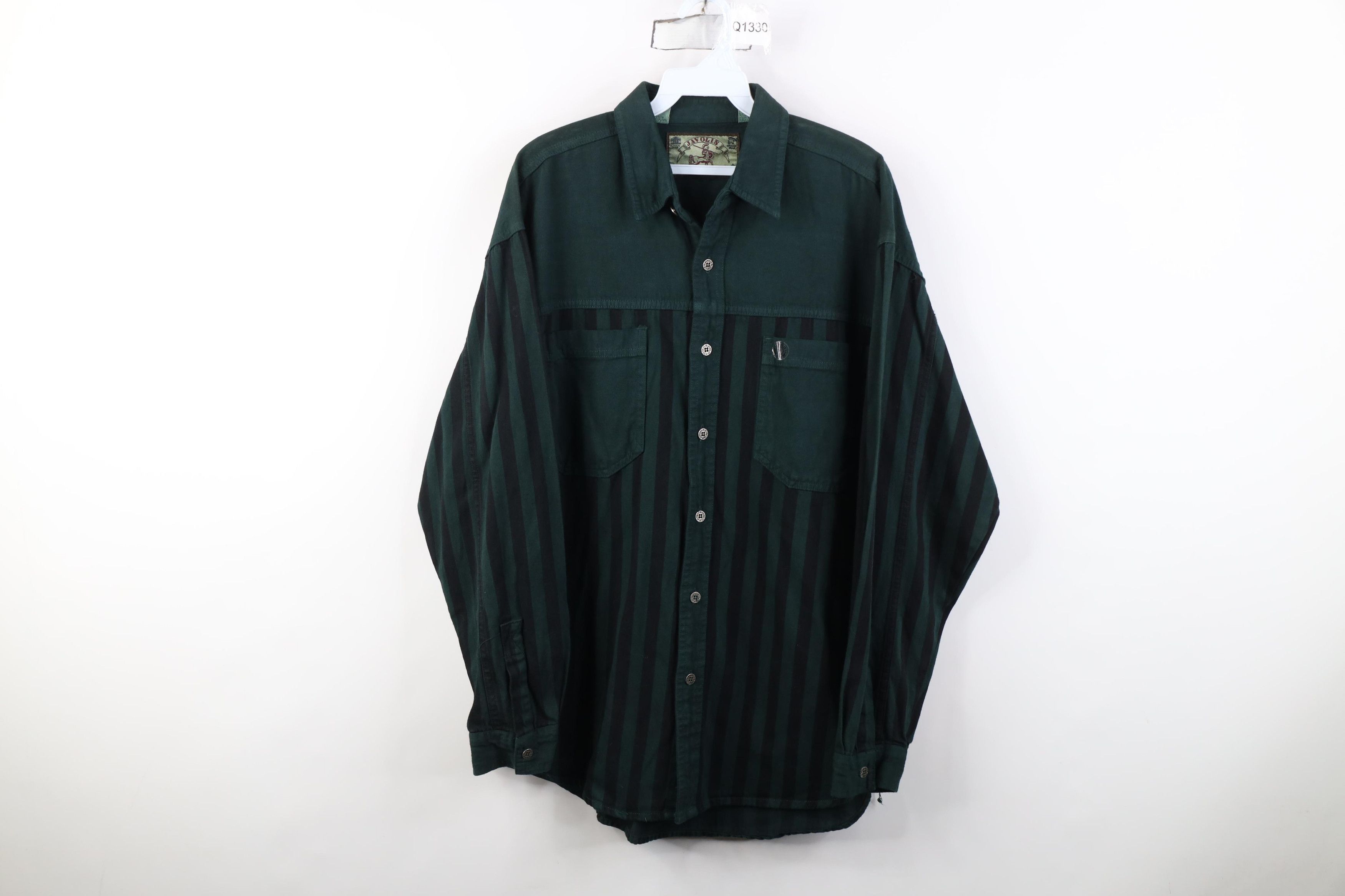 Vintage Deadstock Vintage 90s Streetwear Denim Button Shirt Green Size US M / EU 48-50 / 2 - 1 Thumbnail