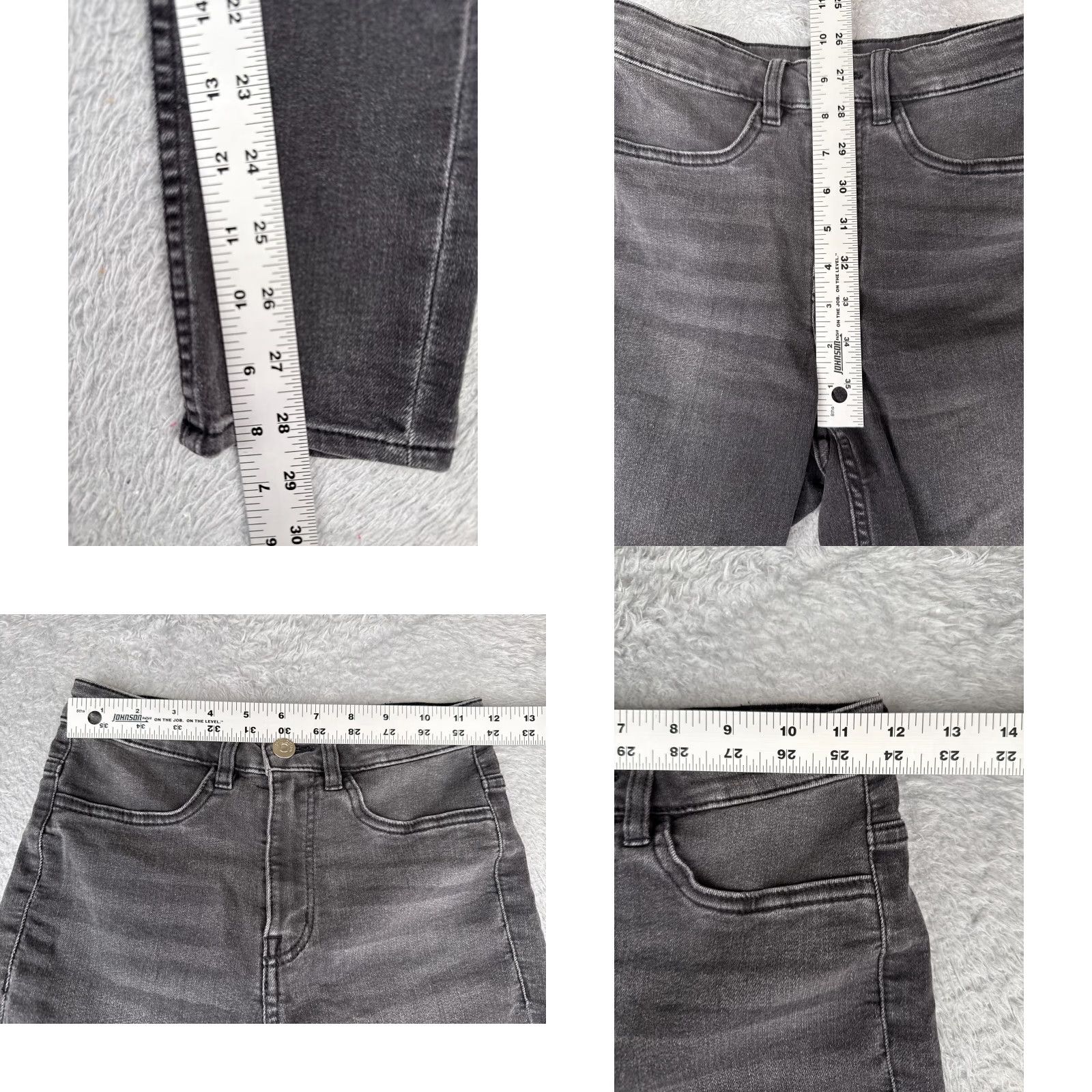 H&M H&M Divided Jeans Womens Skinny Black Mid Rise 24x29 Cotton Blend Denim 5-Pocket Stretch Distressed 2 Regular Jeans Mens Womens Boys Girls Size 26" / US 2 / IT 38 - 8 Thumbnail