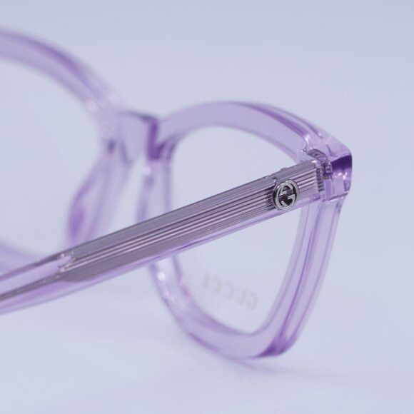 Gucci 🕶️ New Gucci GG1686O 008 Eyeglasses - Transparent Violet Size ONE SIZE - 5 Thumbnail