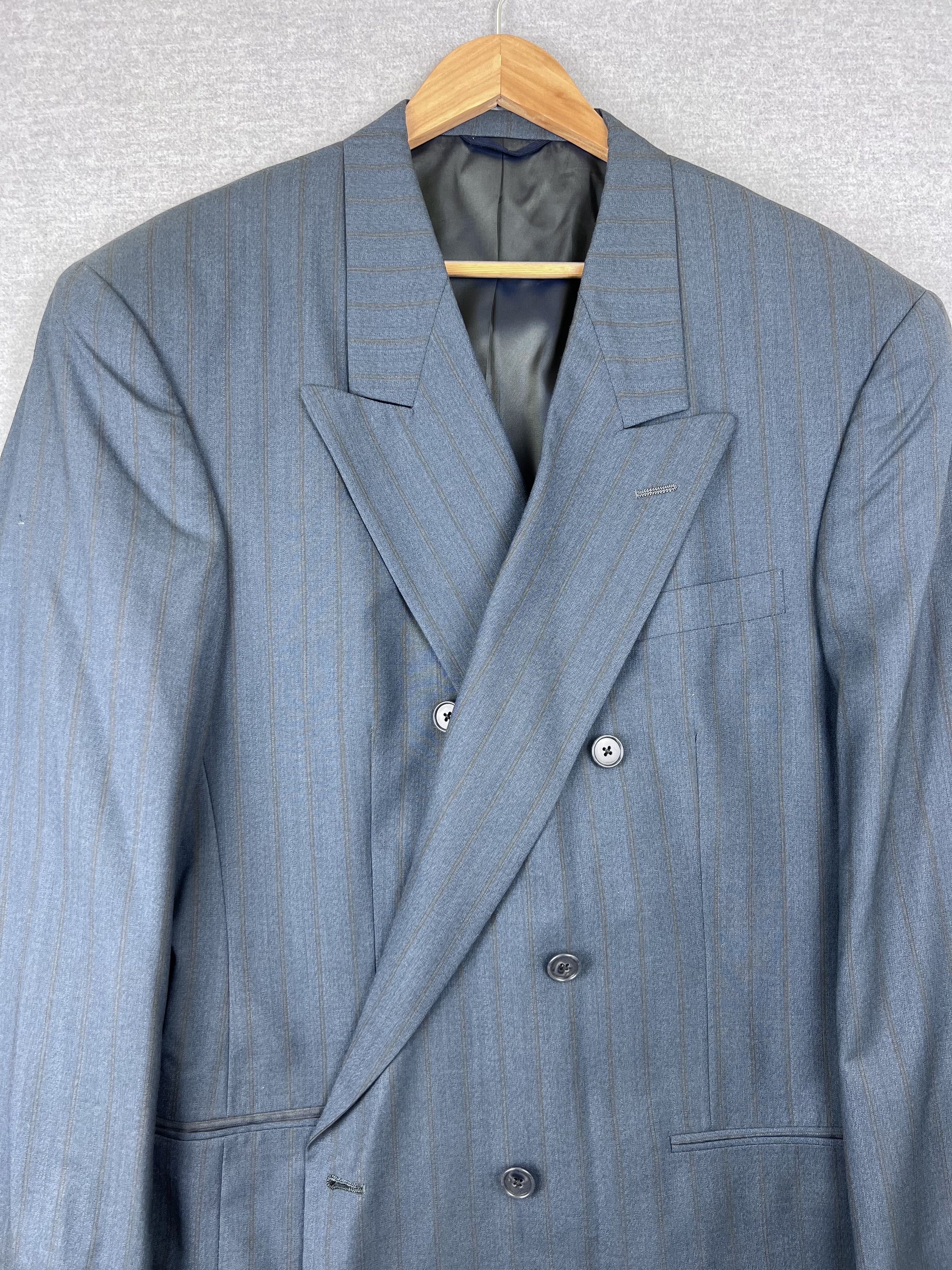 Christian Dior Monsieur Christian Dior Monsieur Vintage Blue Pinstripe 43R Size 44R - 1 Thumbnail