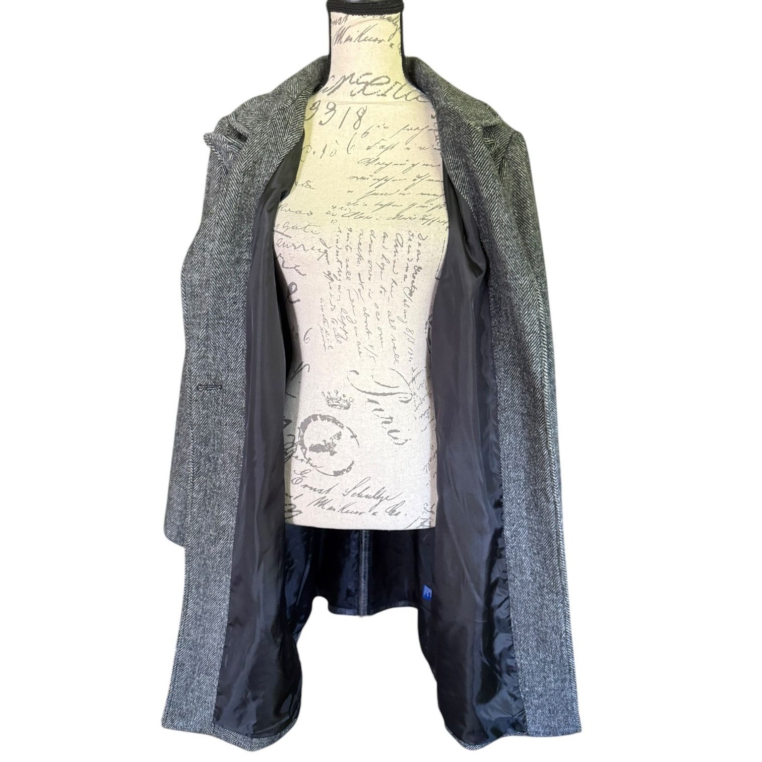 Apt. 9 Apt 9 $80 Black Hering Button Front Wool Blend Coat Large Size L / US 10 / IT 46 - 3 Thumbnail